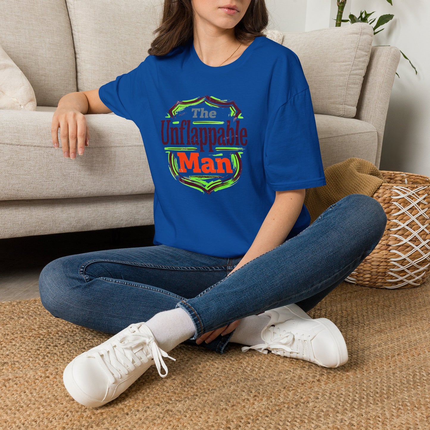 The Unflappable Man T-Shirt — Funny Retro Badge Graphic Tee