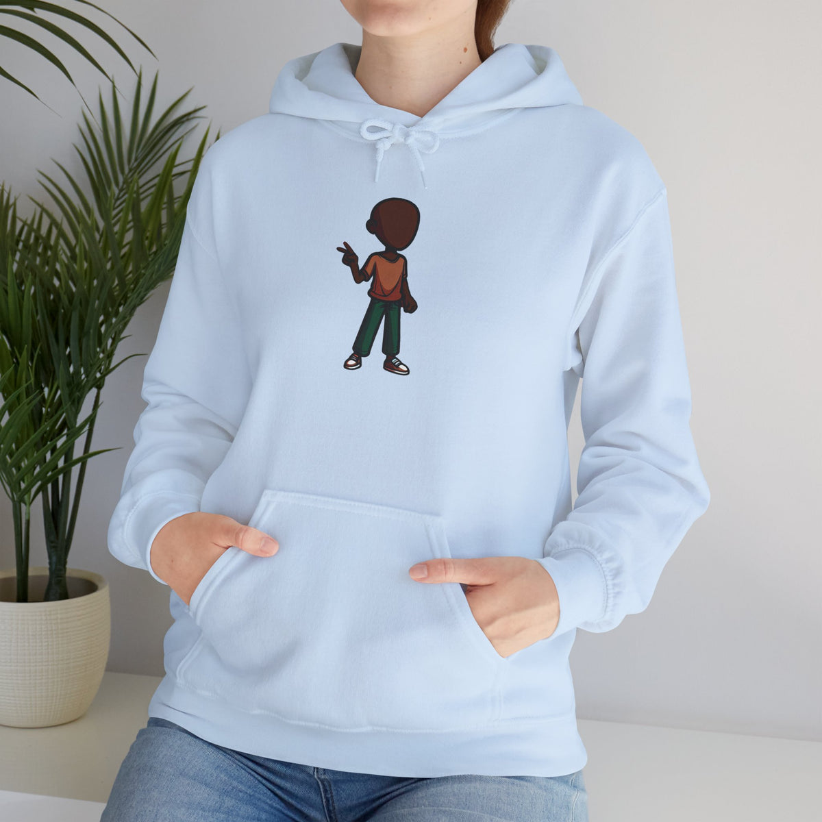 Make Haiti The Pearl of the Antilles Again Hoodie — Cartoon Figure Back Print