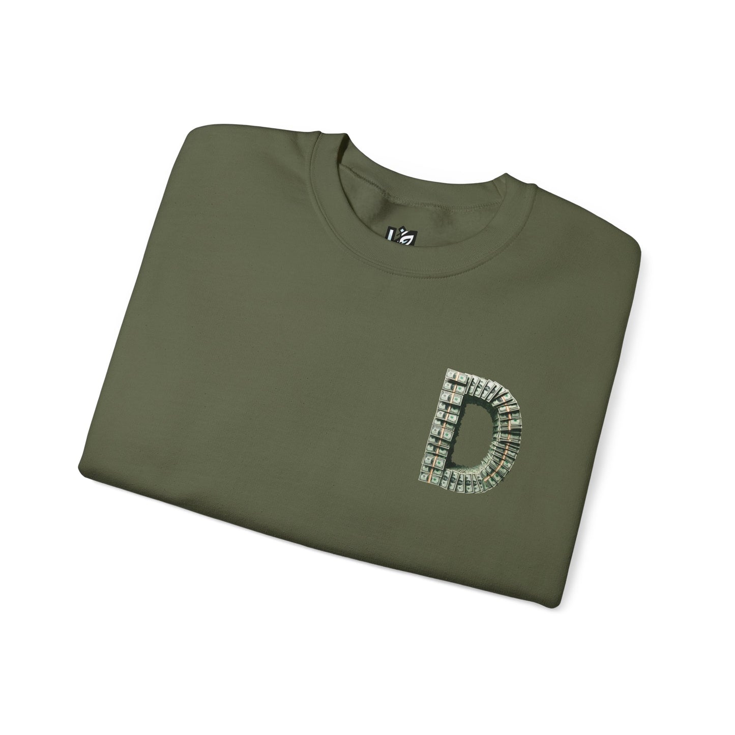 Unisex Crewneck Sweatshirt with 'D' and Dollar Sign Design | Stylish & Cozy Apparel for Casual Days