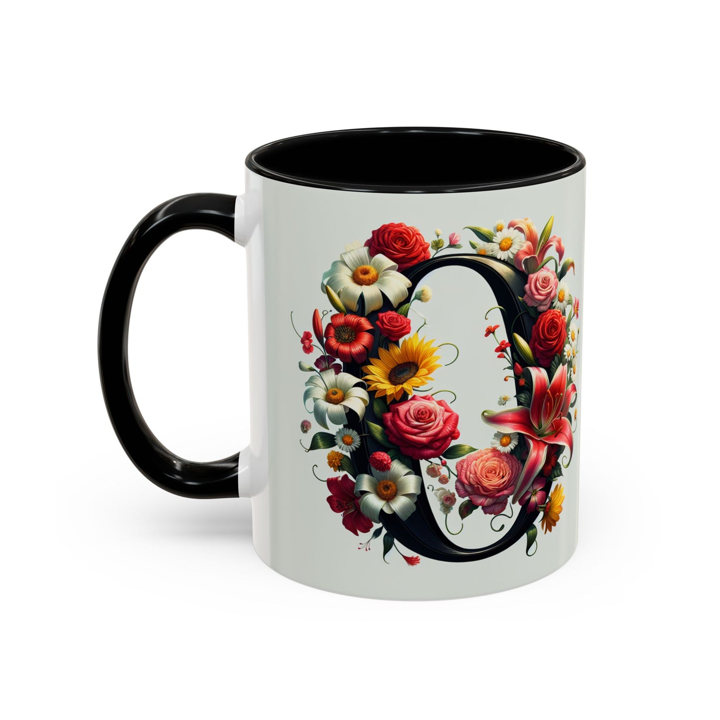 Floral Accent Coffee Mug - Elegant & Vibrant Design for Flower Lovers