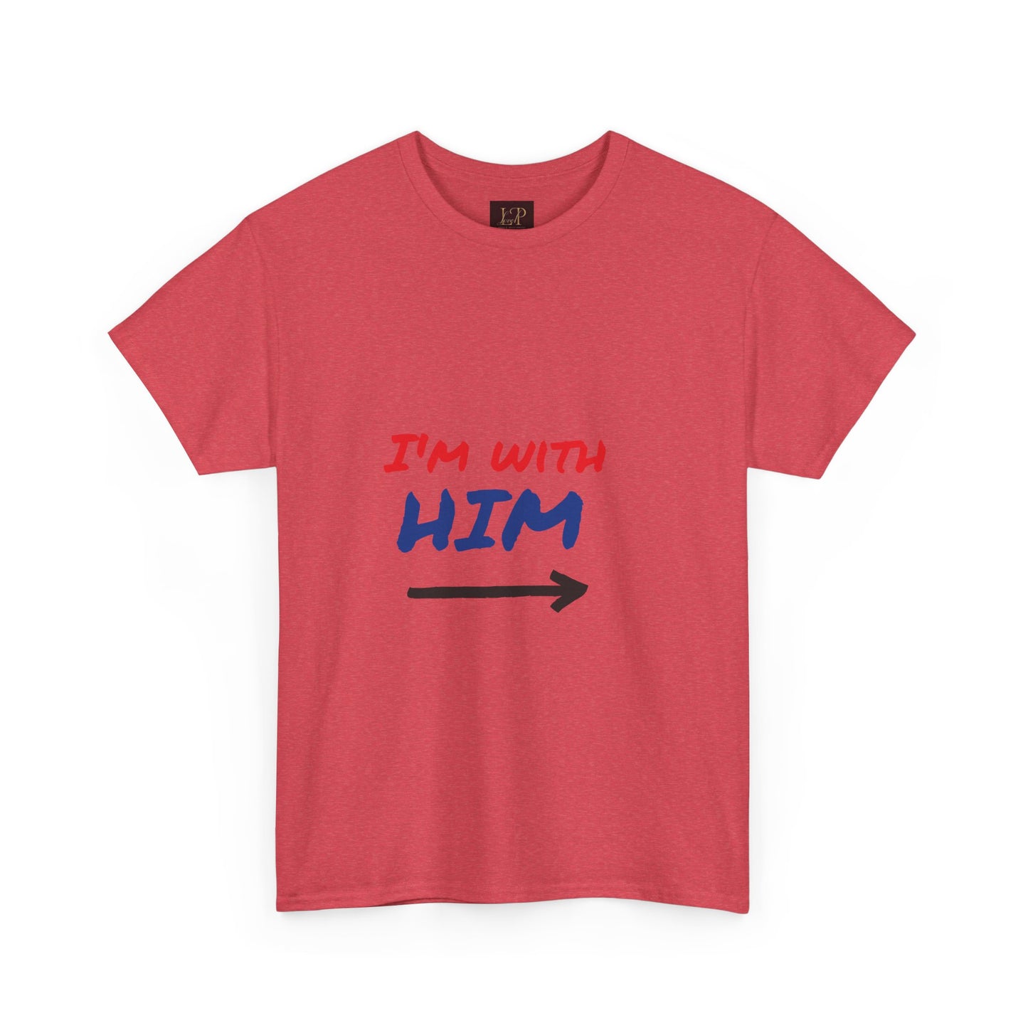 I'm With Him Unisex Heavy Cotton Tee - Casual Statement Tee for Any Occasion
