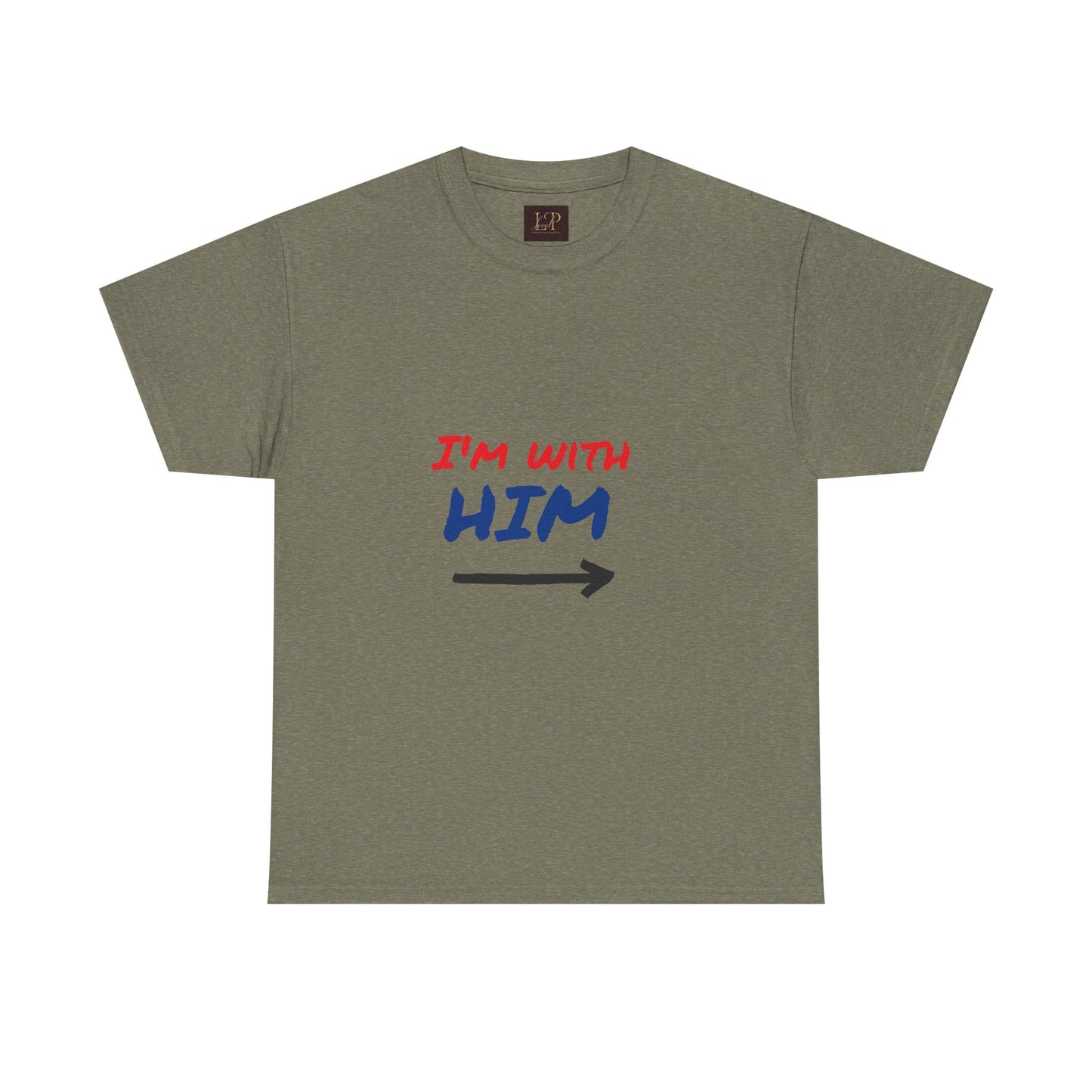 I'm With Him Unisex Heavy Cotton Tee - Casual Statement Tee for Any Occasion