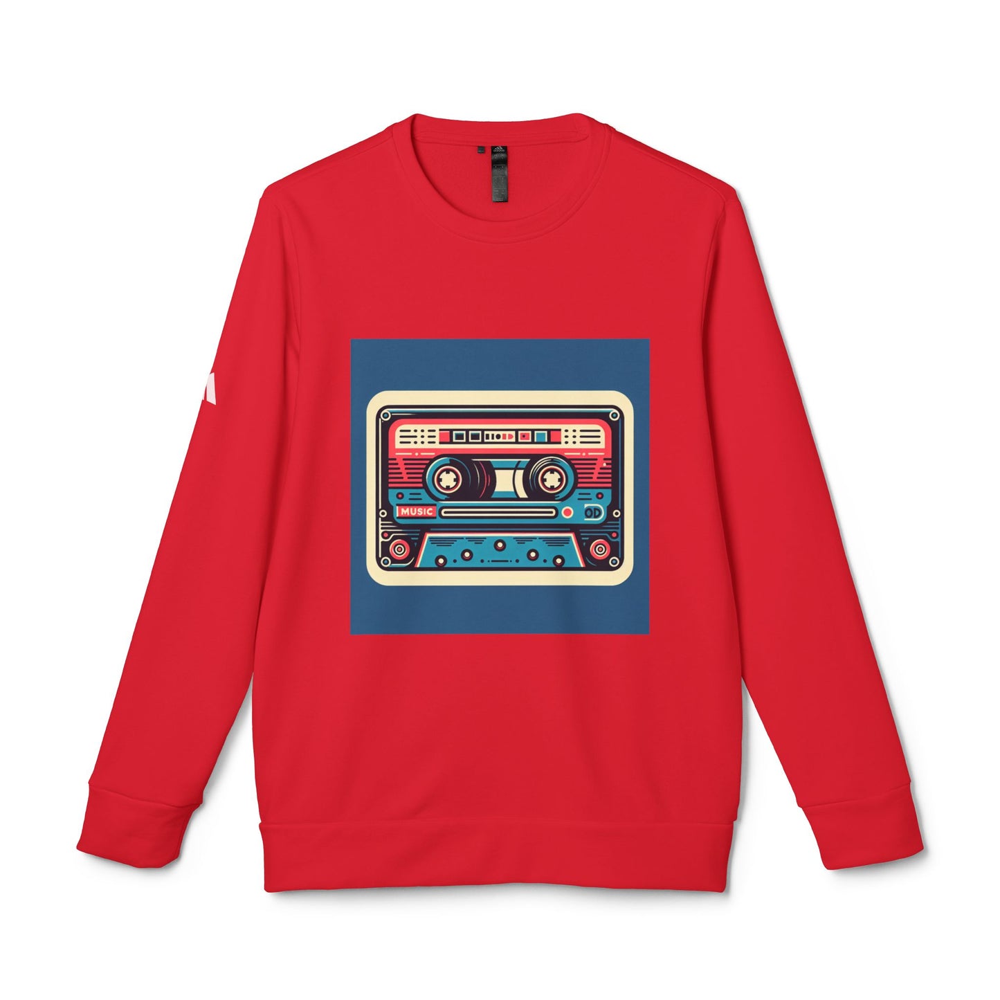 Retro Cassette Tape Design Fleece Crewneck Sweatshirt | Unisex Cozy Apparel