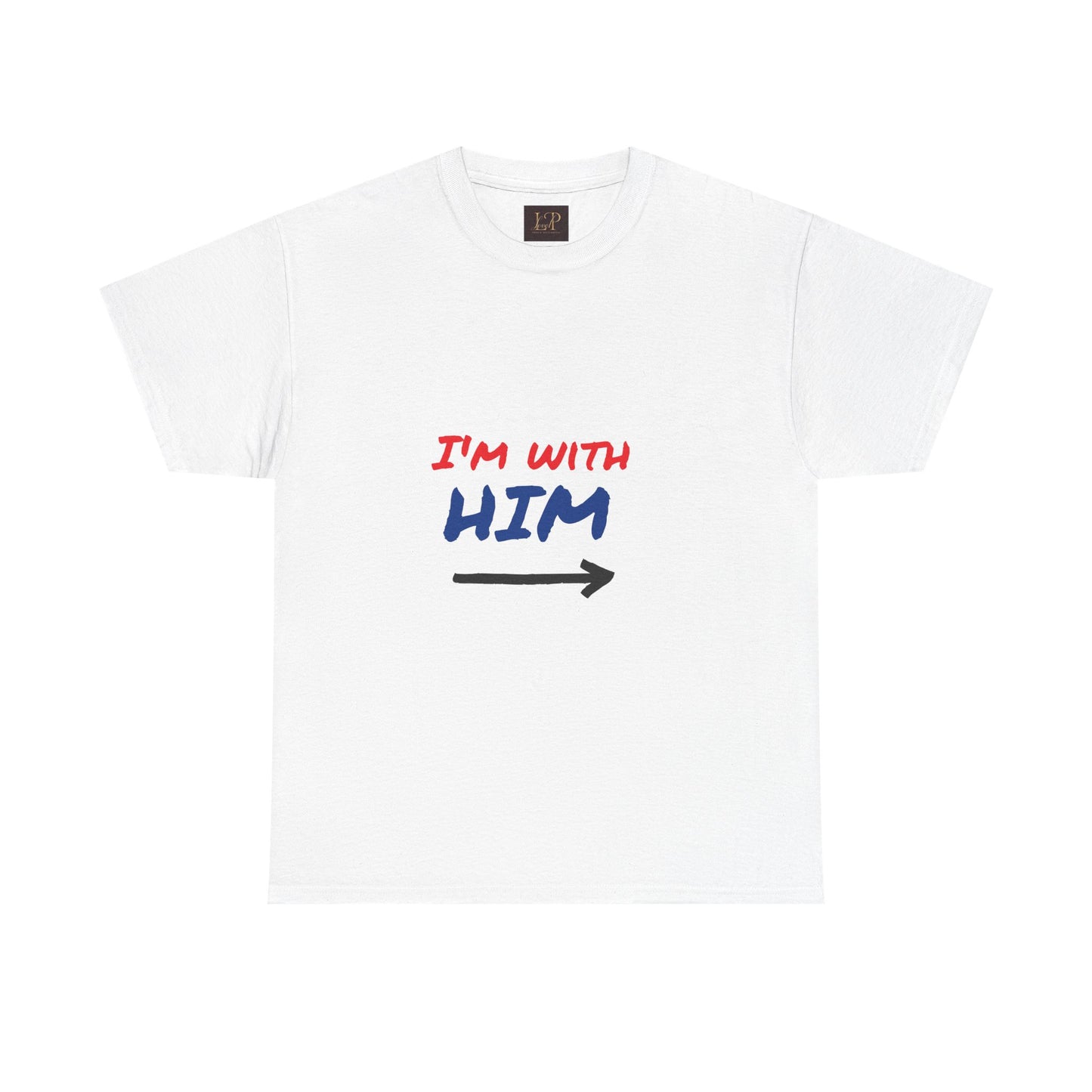 I'm With Him Unisex Heavy Cotton Tee - Casual Statement Tee for Any Occasion