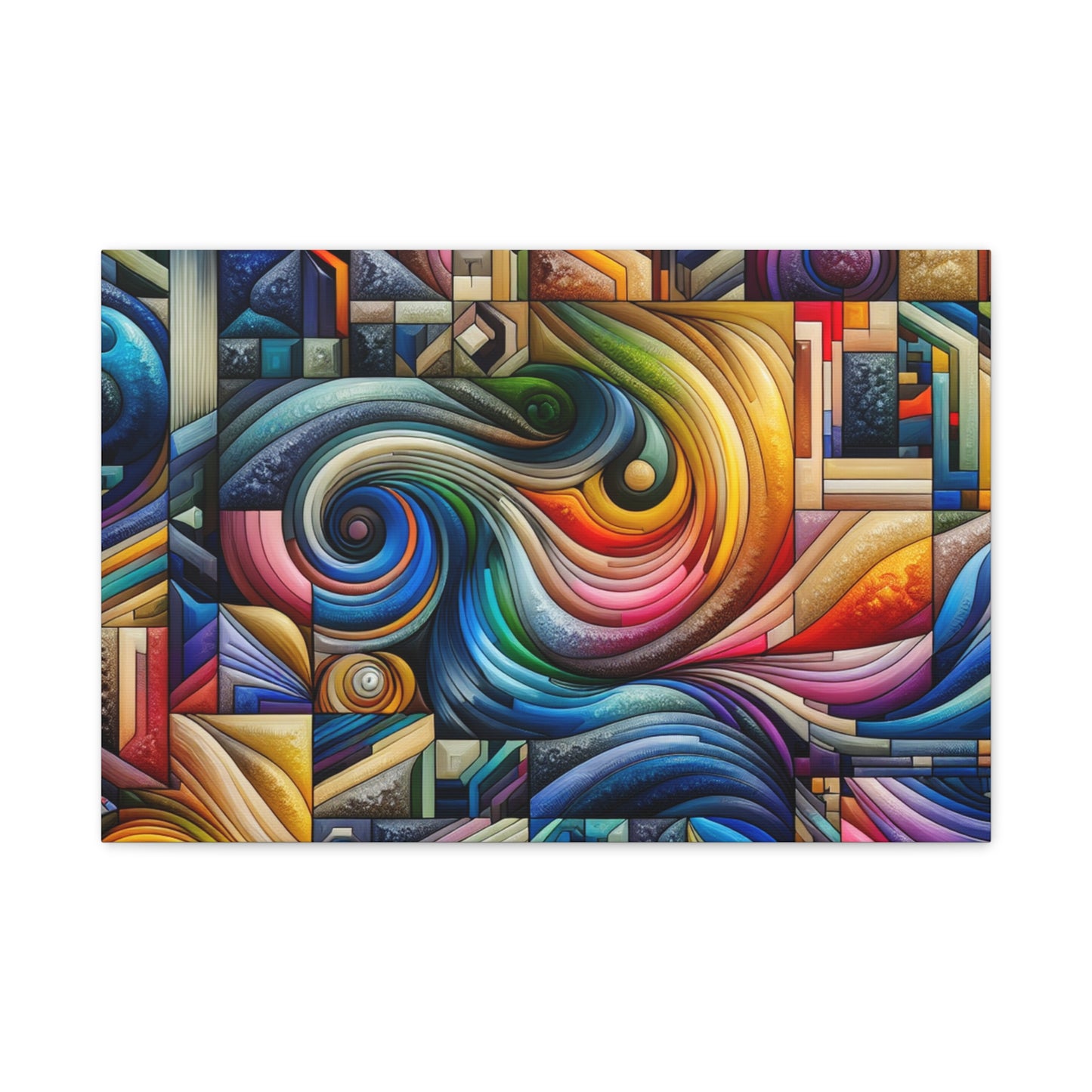 Vibrant Abstract Swirl Matte Canvas Art - Colorful Home Decor