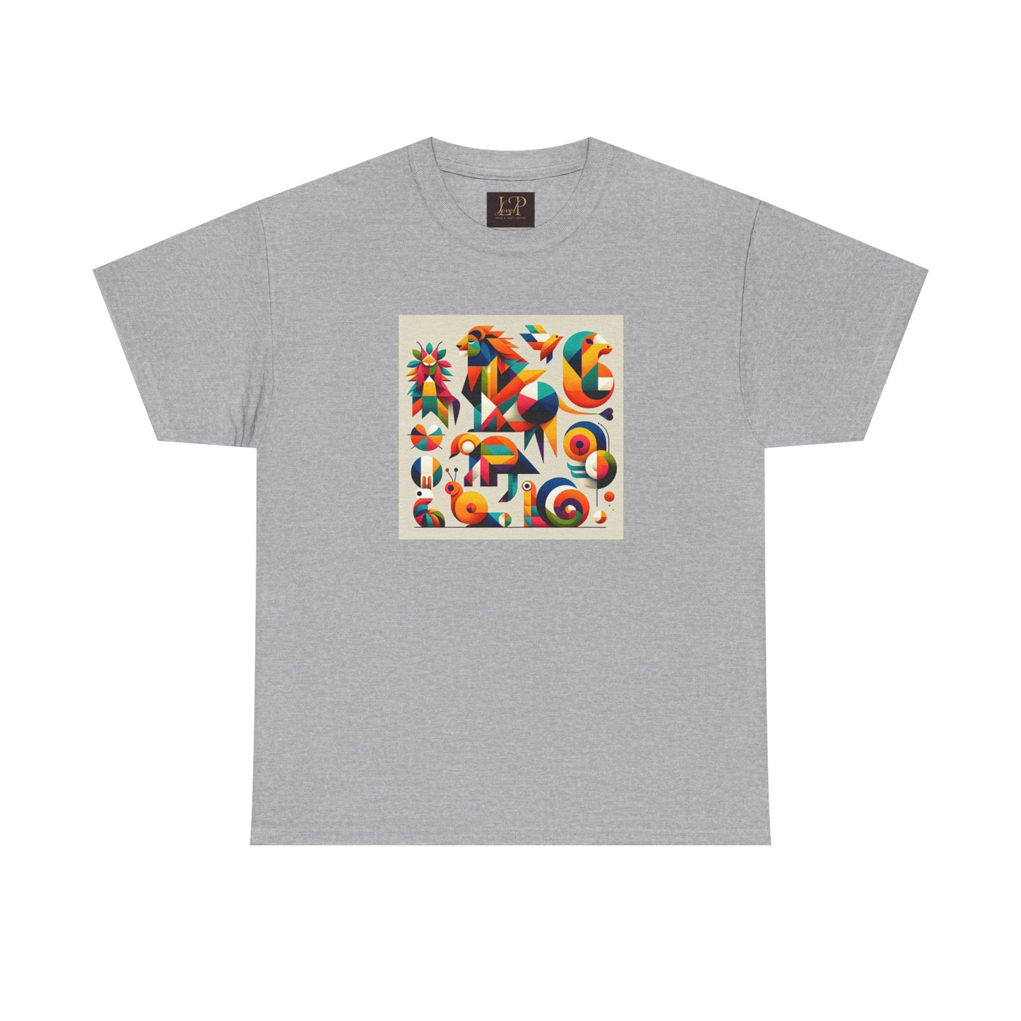 Vibrant Unisex Heavy Cotton Tee - Colorful Abstract Design