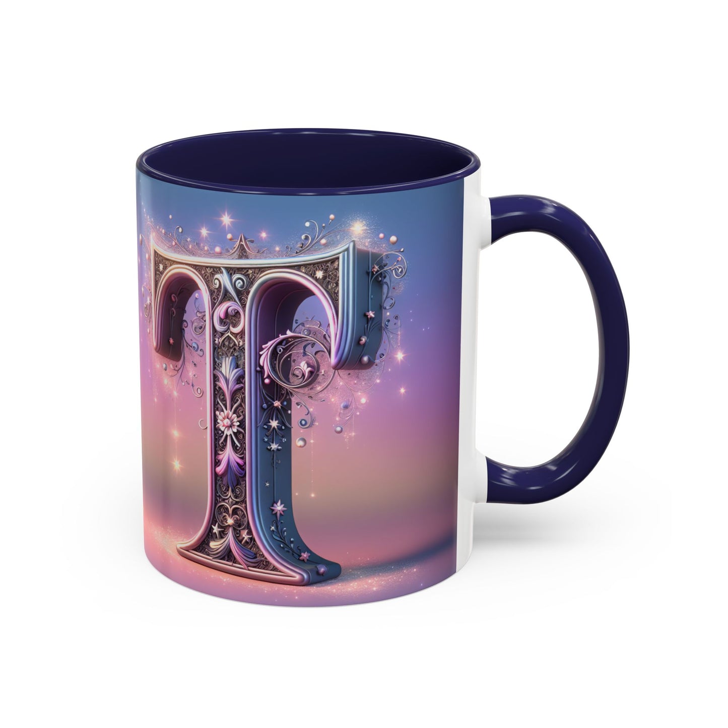 Elegant Decorative Letter "T" Coffee Mug - 11 & 15oz - Perfect Gift for Coffee Lovers!