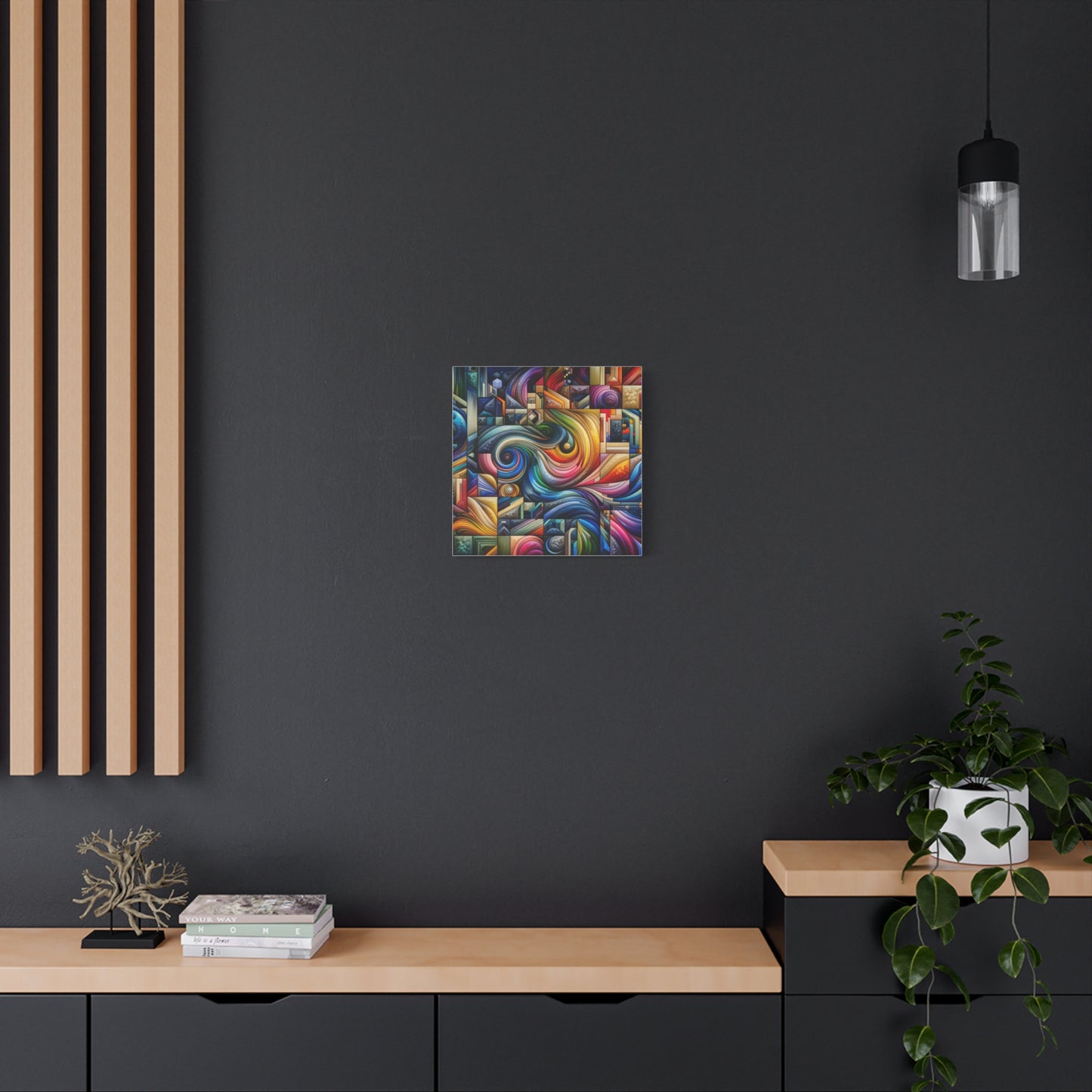 Vibrant Abstract Swirl Matte Canvas Art - Colorful Home Decor