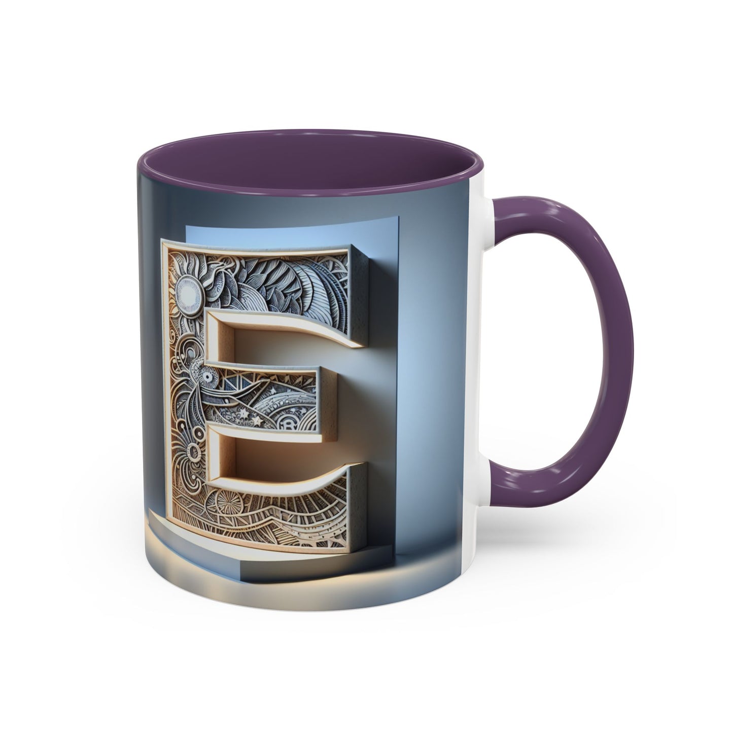 Personalized Elegant Accent Coffee Mug - Unique Monogram Design for Home or Office