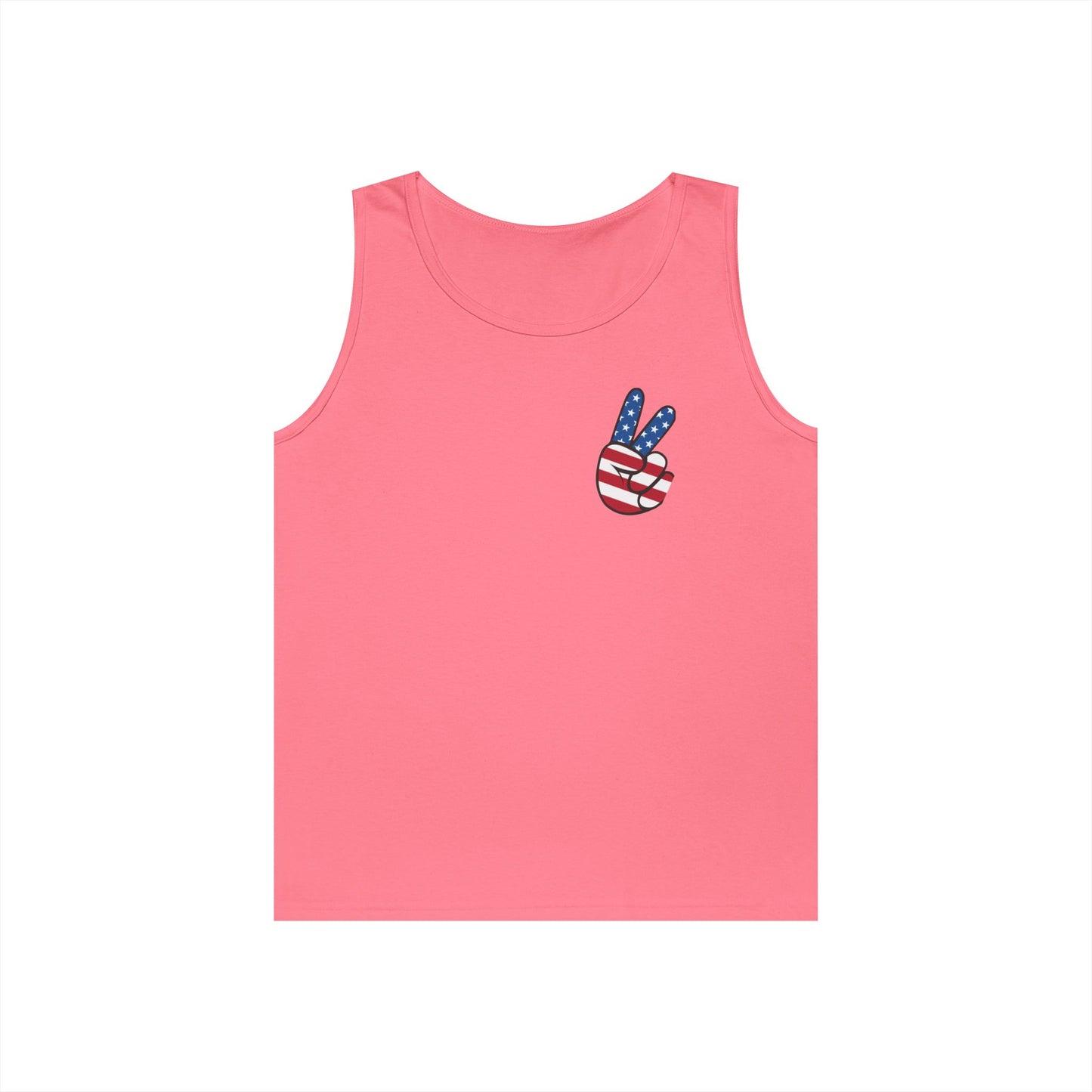 Unisex Heavy Cotton Tank Top - ‘V’ for America Graphic Tee, Perfect for July 4th Celebrations