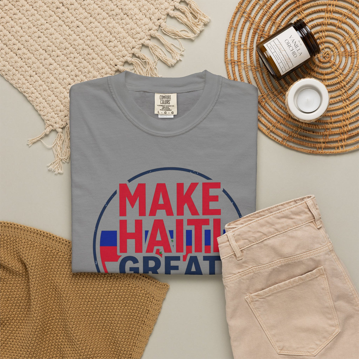 Make Haiti Great Again T-Shirt — Political Slogan Tee with Small Back Graphic