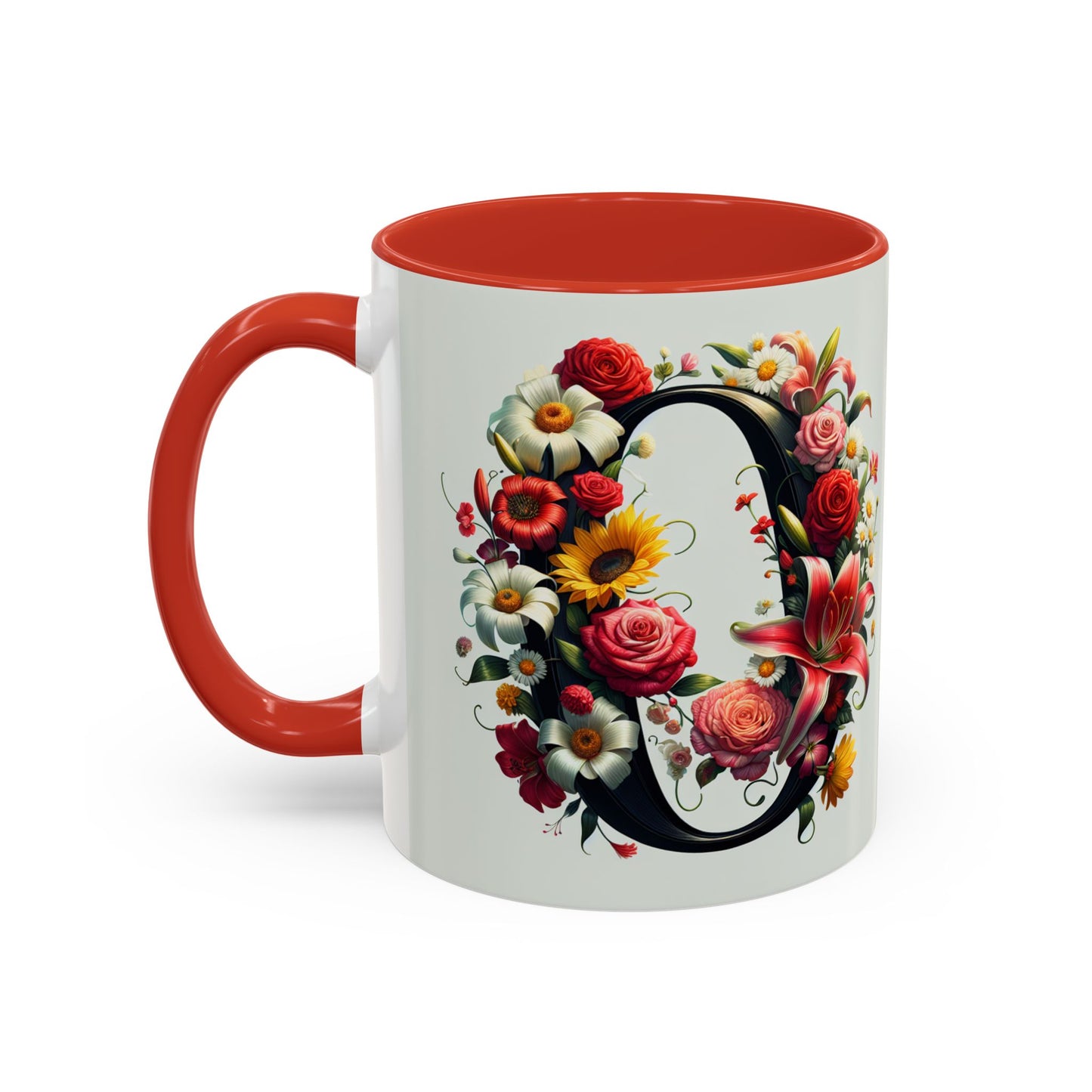 Floral Accent Coffee Mug - Elegant & Vibrant Design for Flower Lovers