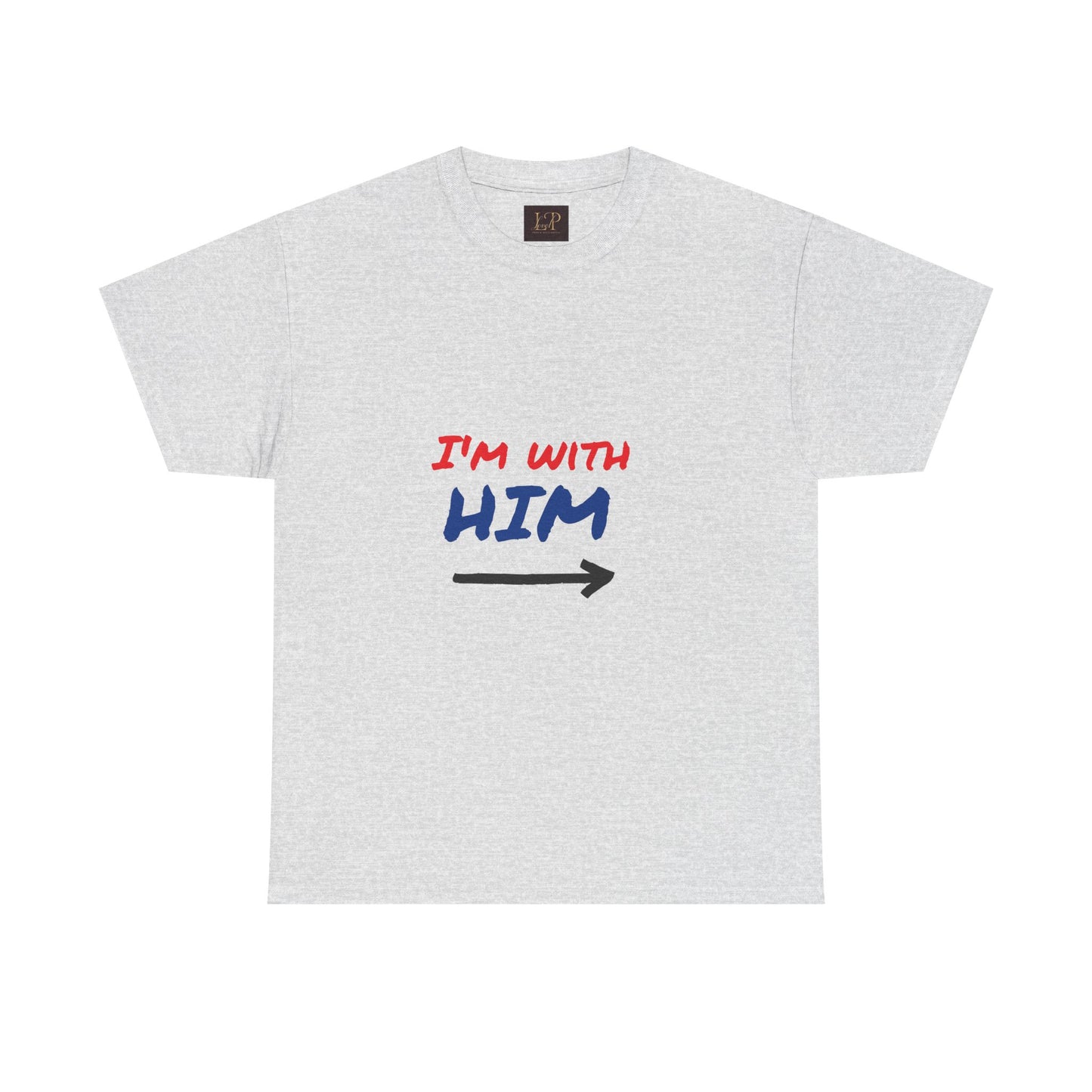I'm With Him Unisex Heavy Cotton Tee - Casual Statement Tee for Any Occasion