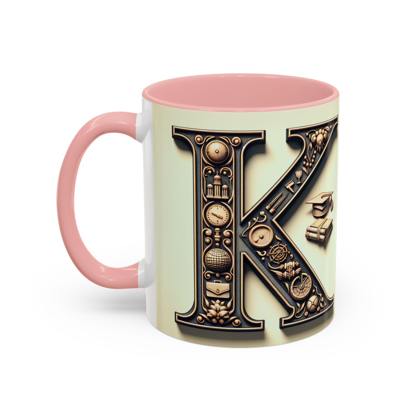 Personalized Initial K Accent Coffee Mug - Perfect Gift for Graduates or Book Lovers