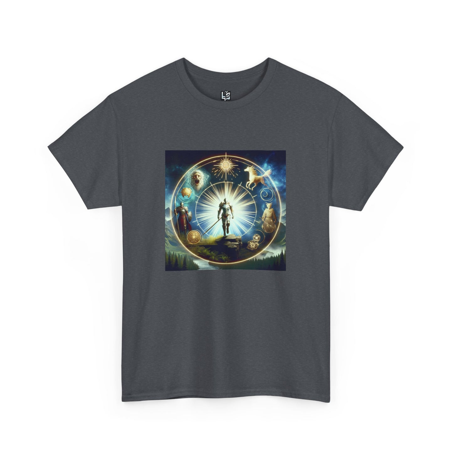 Cosmic Connection Unisex Heavy Cotton Tee - Celestial Design for Star Lovers
