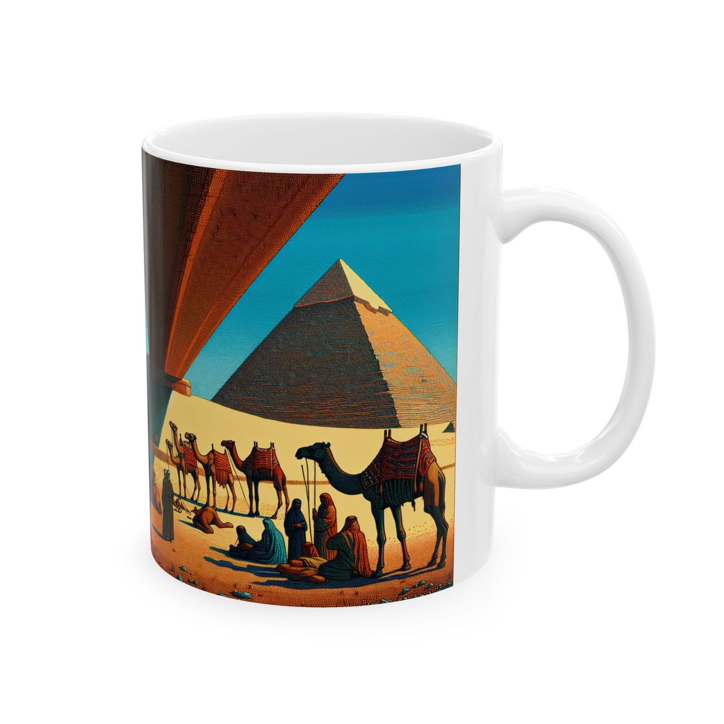 Desert Adventure Ceramic Mug - 11oz & 15oz, Vibrant Camel Design, Perfect Gift for Travelers and Nature Lovers