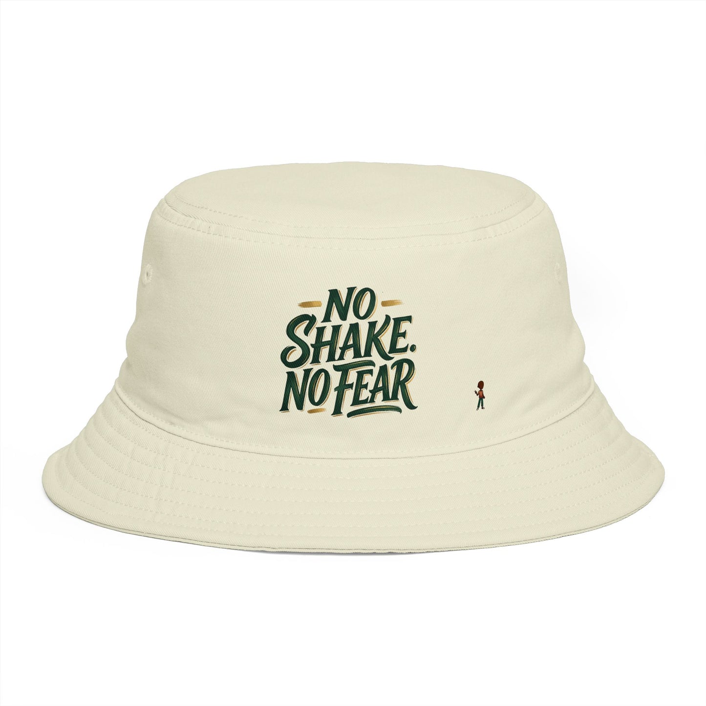 No Shake No Fear Bucket Hat — Retro Motivational Outdoor Bucket Hat