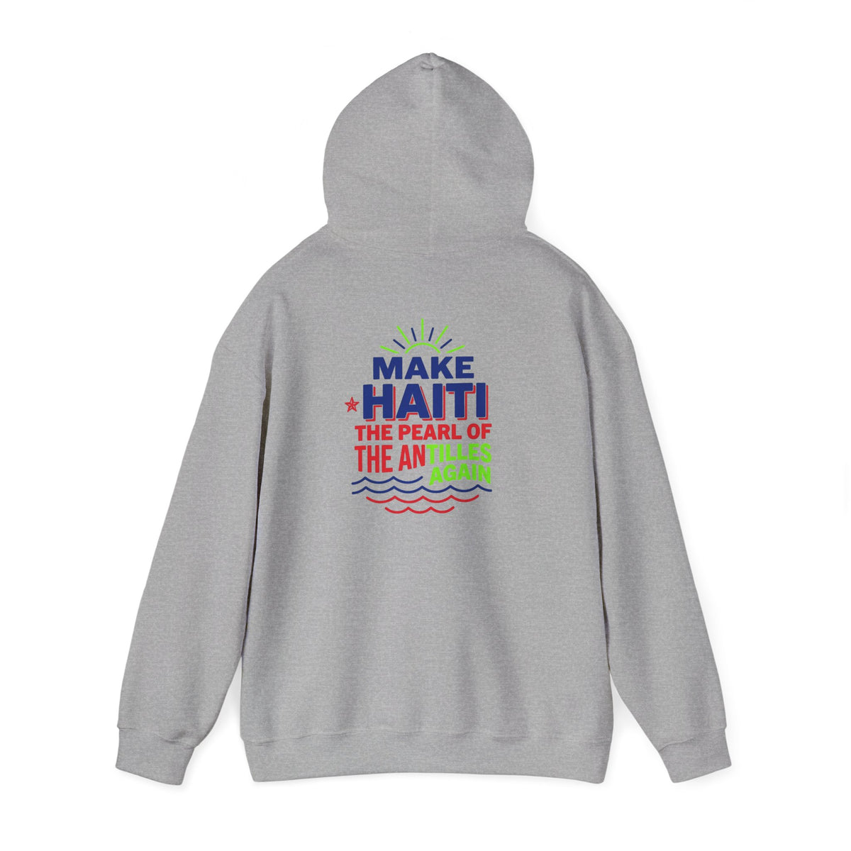 Make Haiti The Pearl of the Antilles Again Hoodie — Cartoon Figure Back Print