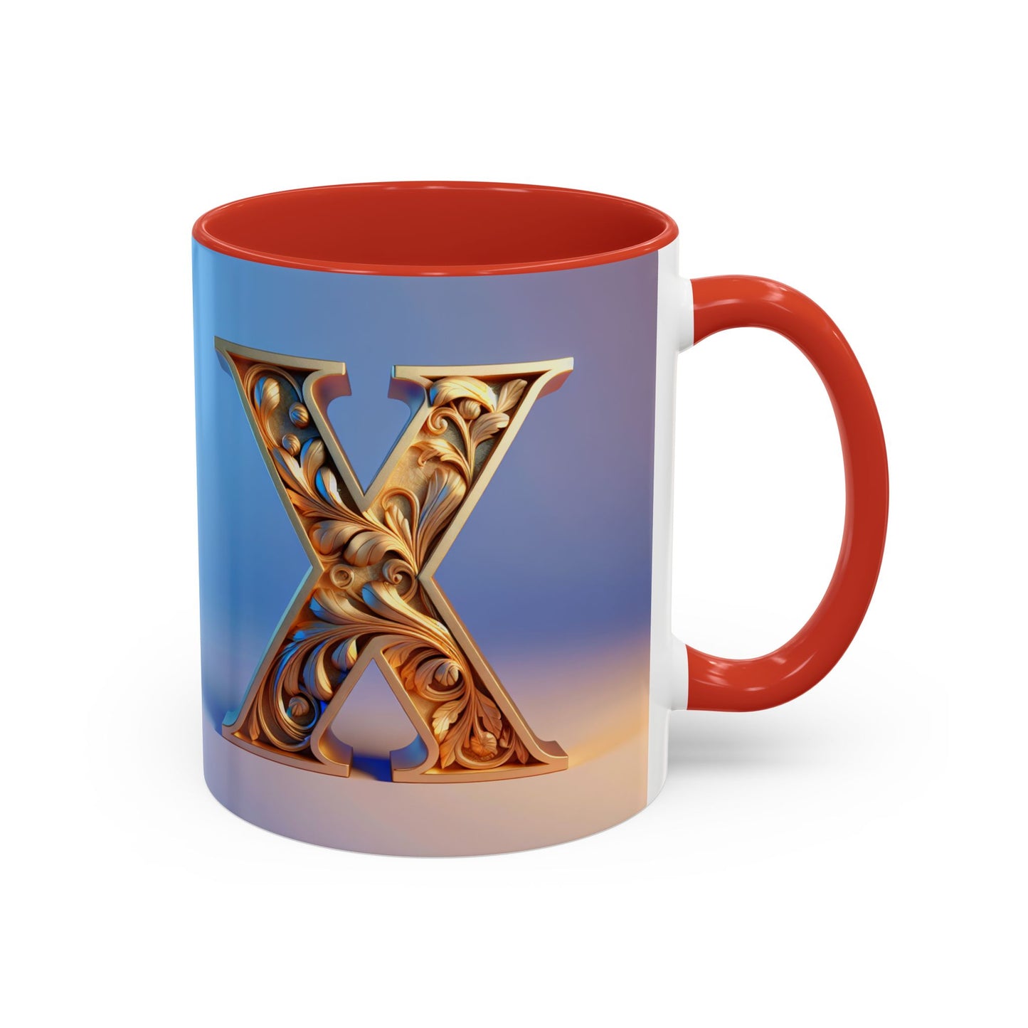 Elegant Monogram Accent Coffee Mug - Customizable X Design for Home & Gifts