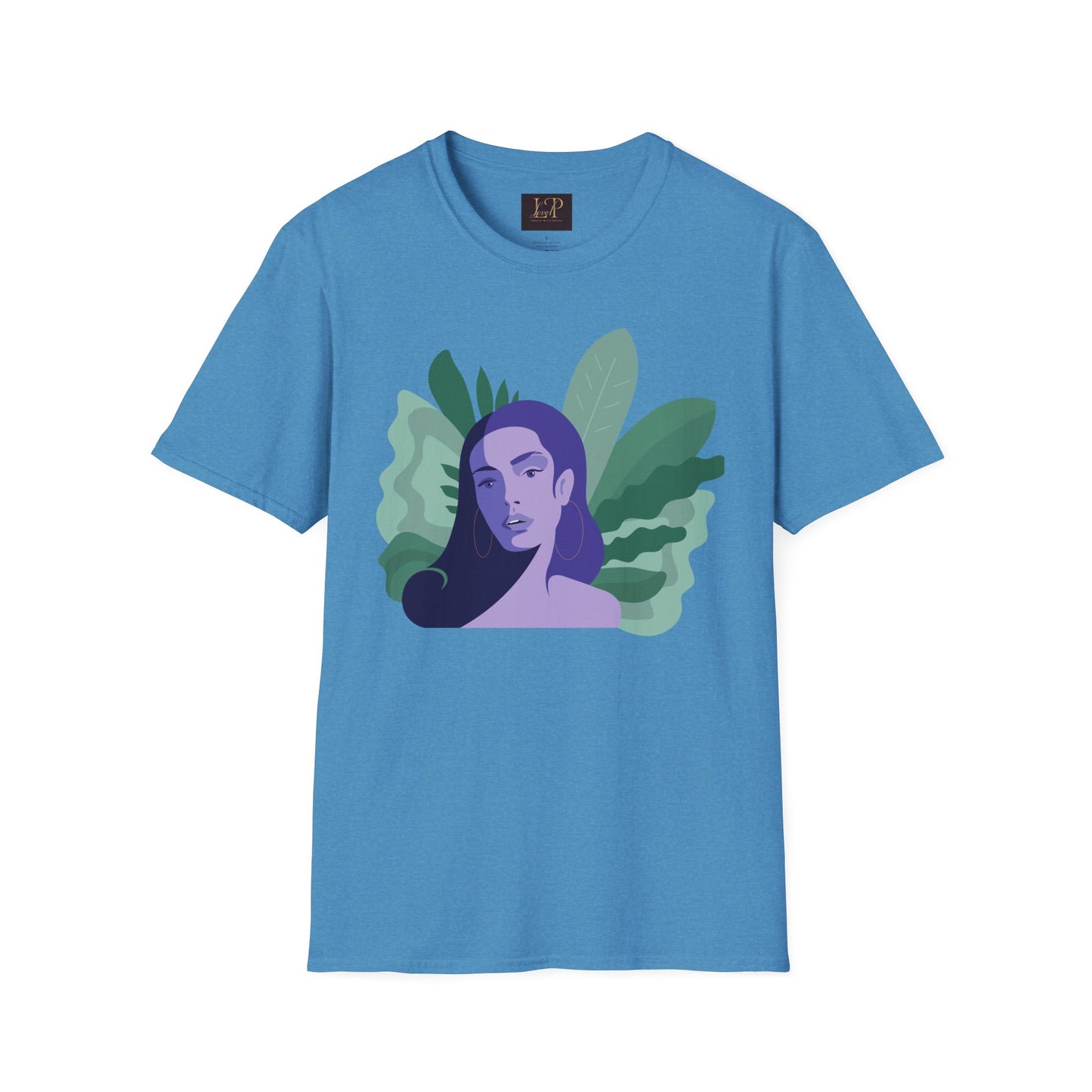 Chic Botanical Portrait T-Shirt for Nature Lovers