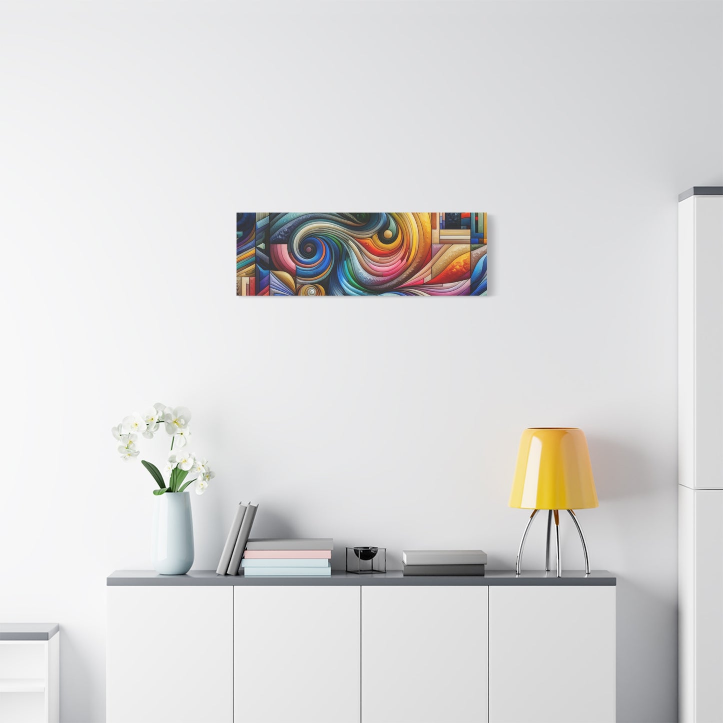 Vibrant Abstract Swirl Matte Canvas Art - Colorful Home Decor