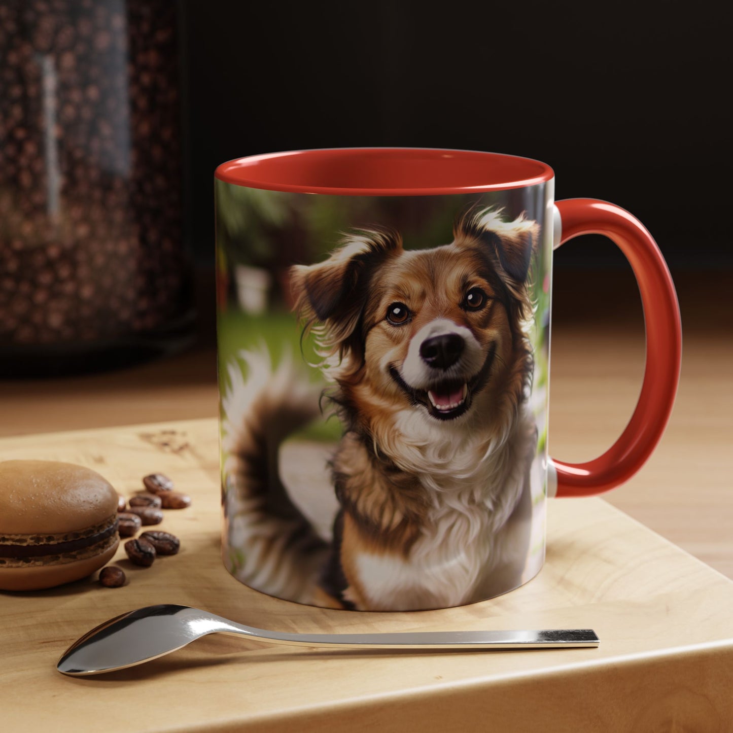Happy Dog Graphic Accent Coffee Mug | Perfect for Pet Lovers