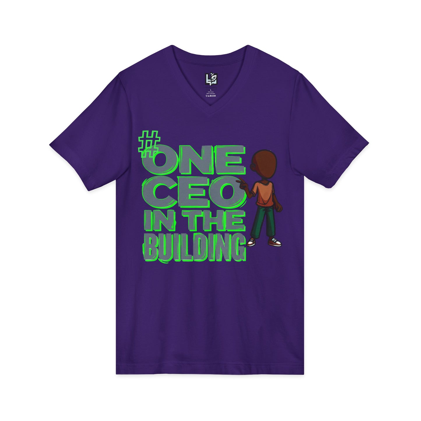 One CEO in the Building V-Neck Tee — Motivational CEO Graphic Shirt