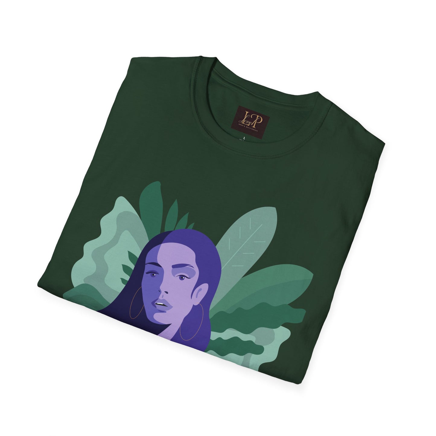 Chic Botanical Portrait T-Shirt for Nature Lovers