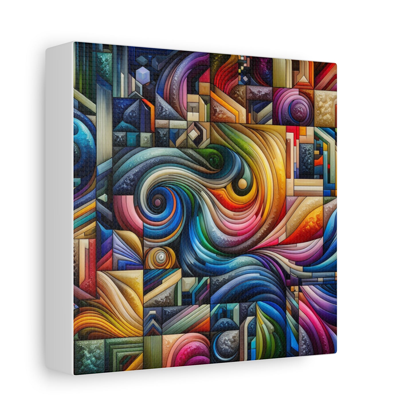 Vibrant Abstract Swirl Matte Canvas Art - Colorful Home Decor