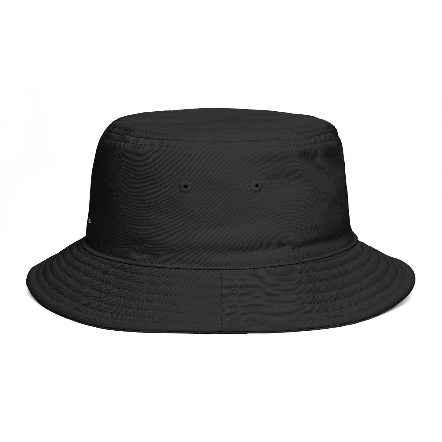 Brown Streetwear Bucket Hat with Small Kid Cartoon Graphic