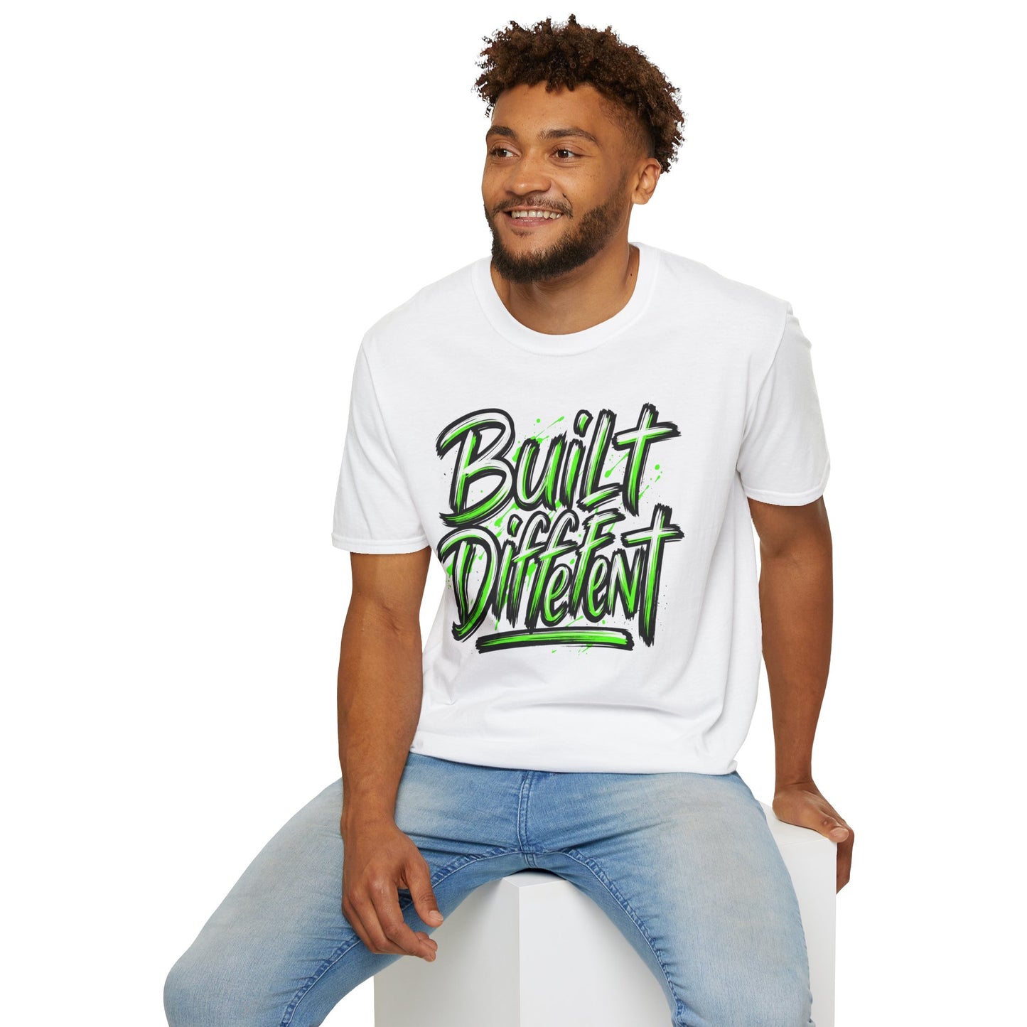 Built Different T-Shirt — Bold Neon Graffiti Tee