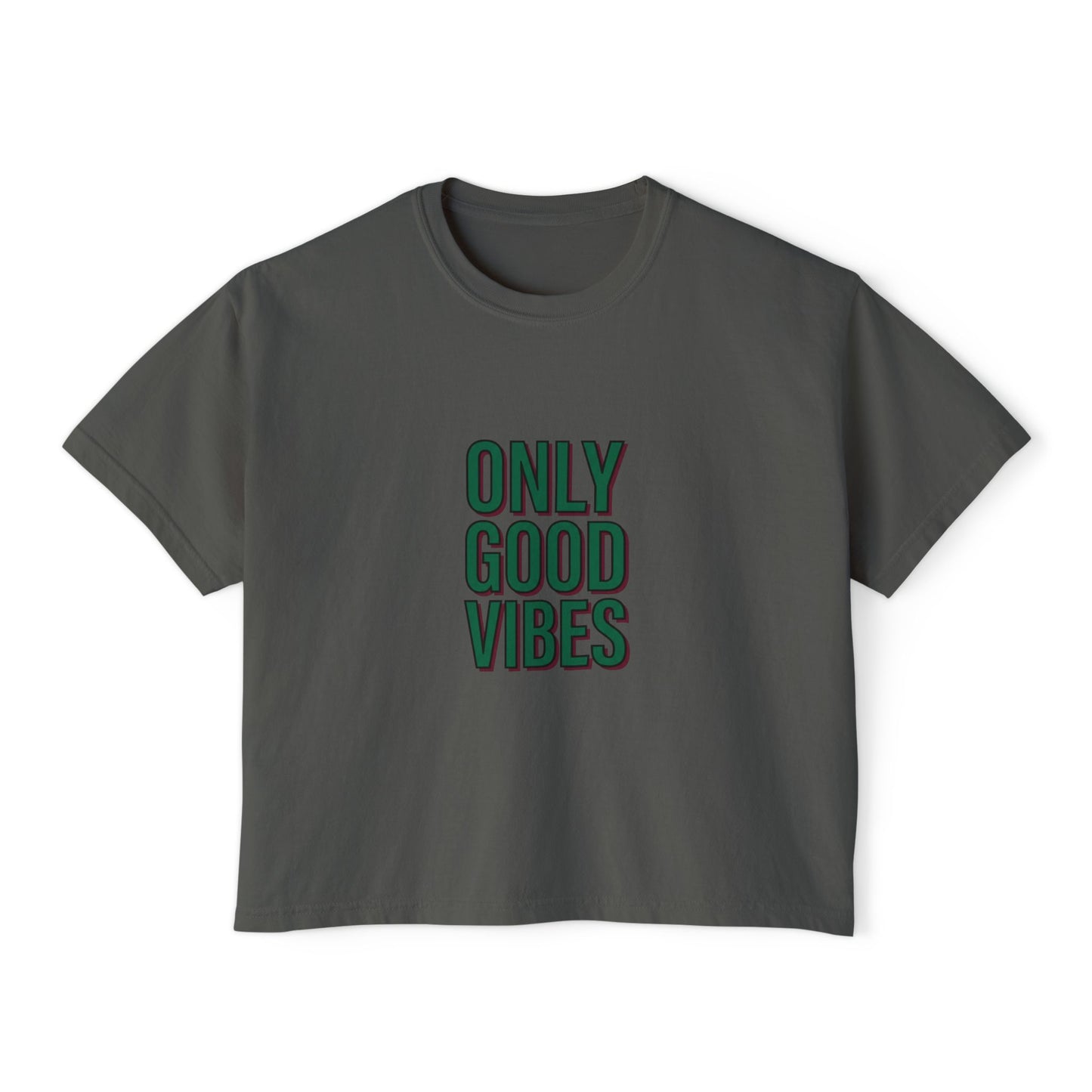 Only Good Vibes Boxy Tee — Women's Positive Graphic Crop T-Shirt