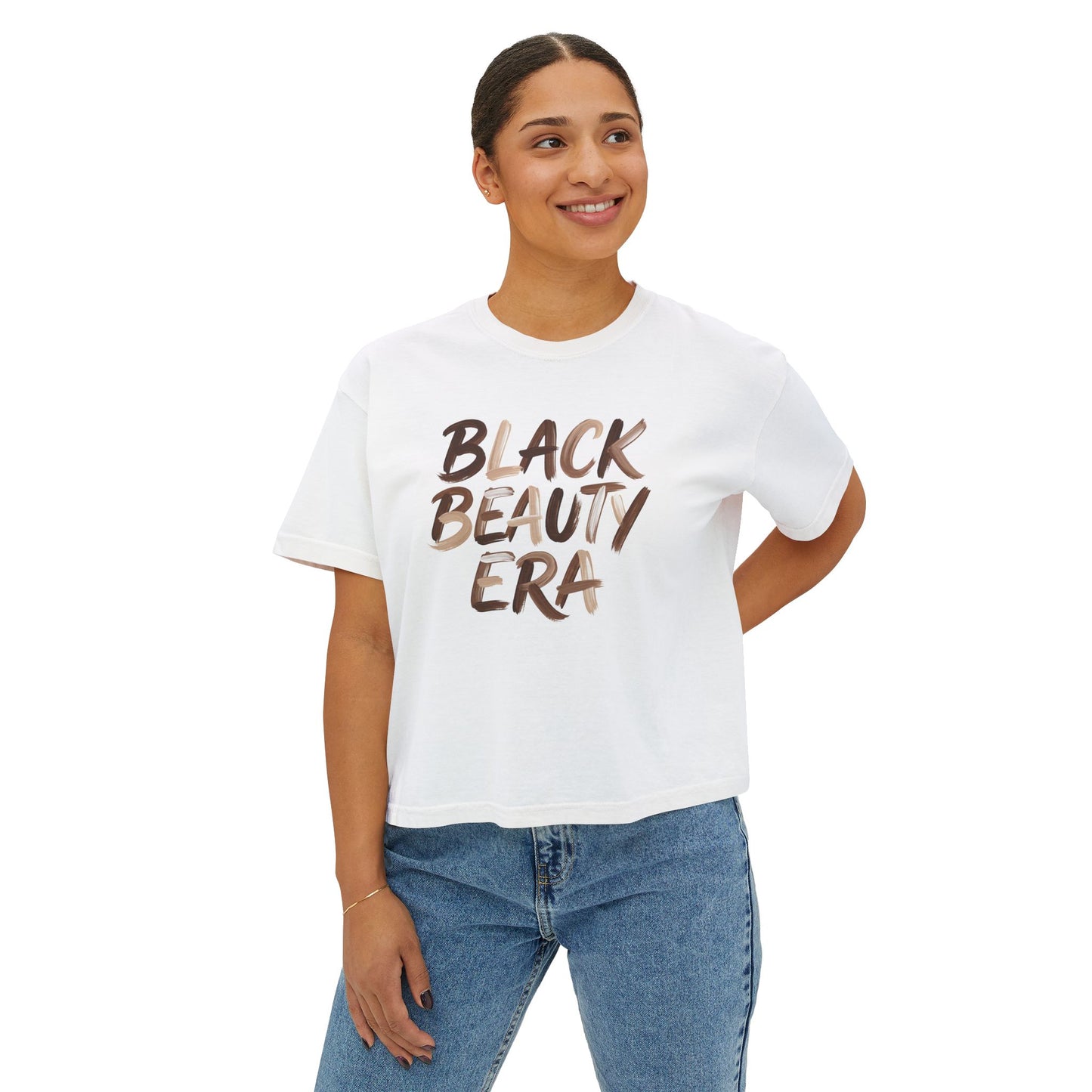 Black Beauty Era Boxy Tee — Women's Empowerment Graphic Shirt