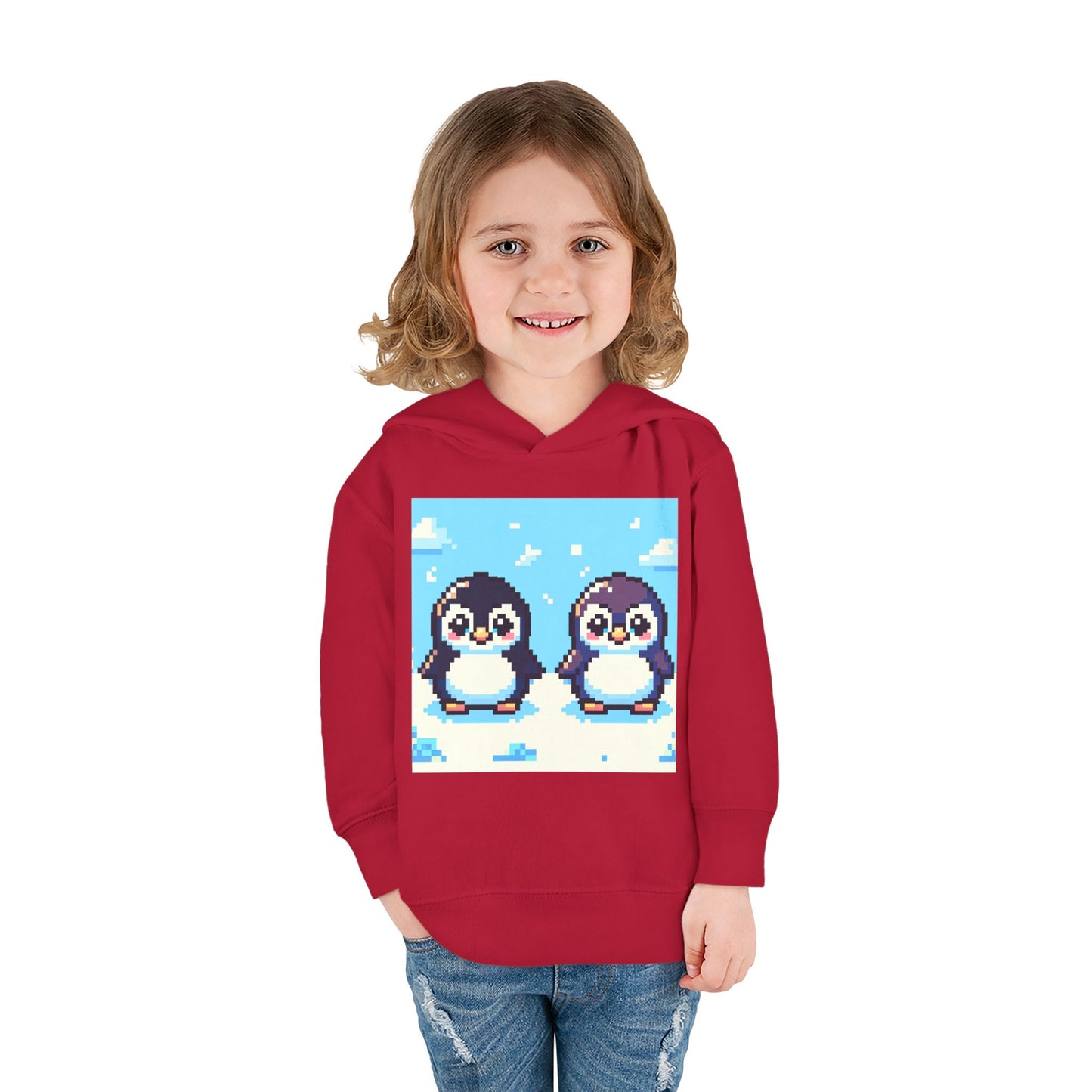 Cute Penguin Toddler Pullover Fleece Hoodie - Perfect for Winter Playtime