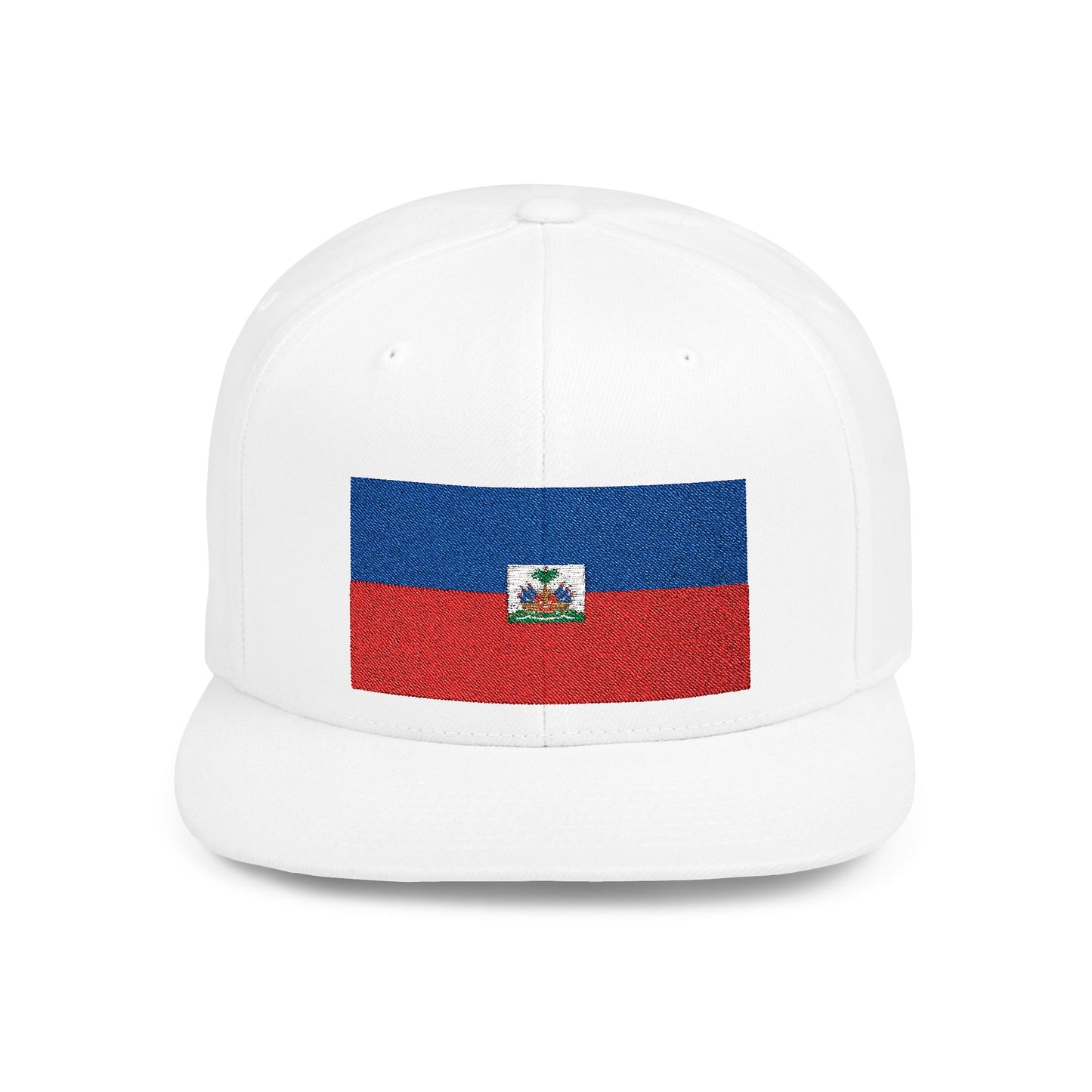 Haitian Flag Flat Bill Snapback Cap - Stylish Headwear for Cultural Celebrations