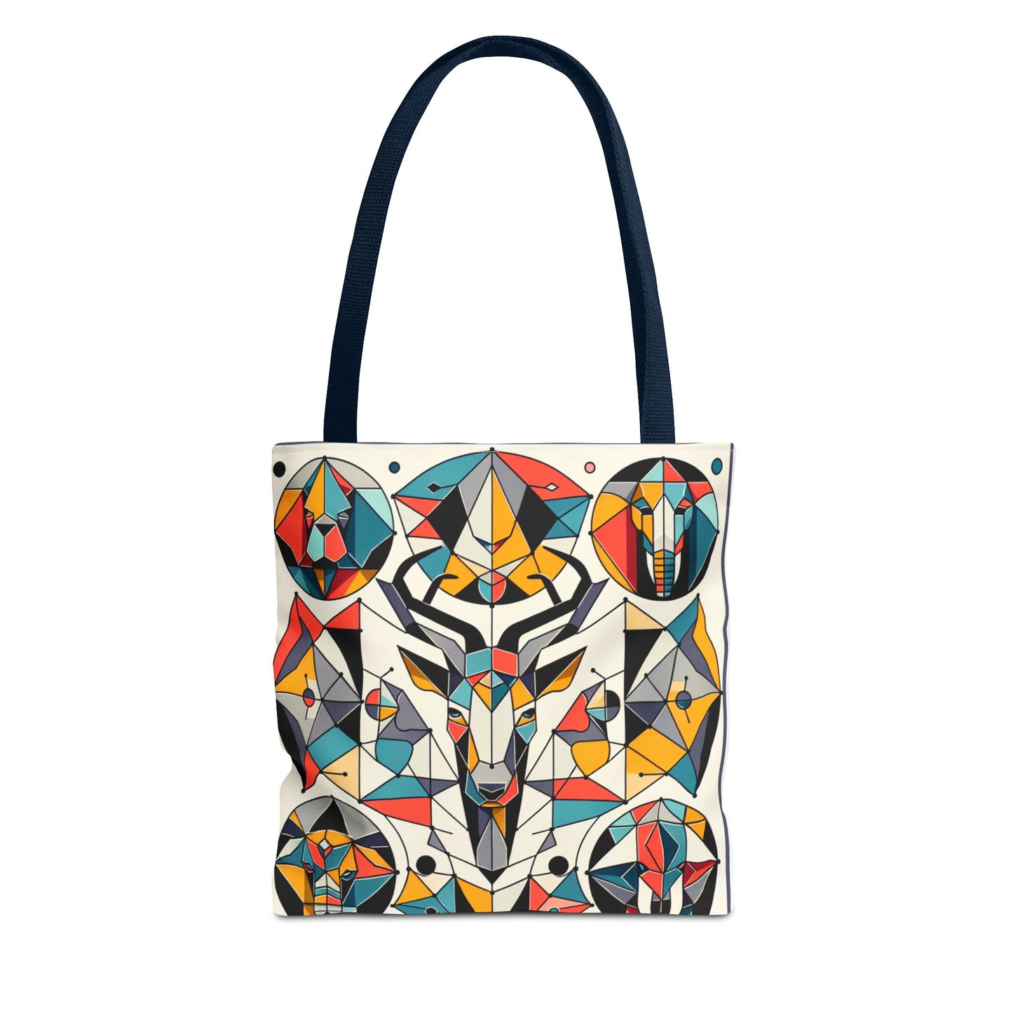 Colorful Geometric Animal Tote Bag - Eco-Friendly & Stylish