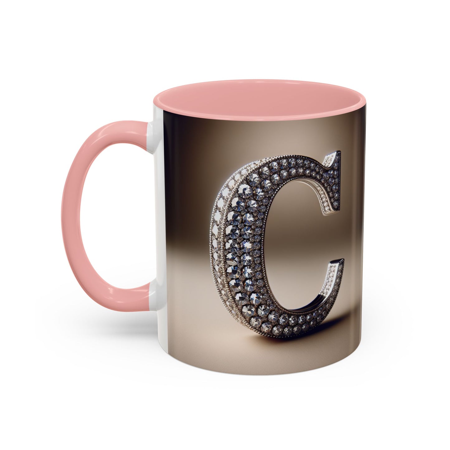 Elegant Initial 'C' Accent Coffee Mug - 11oz & 15oz Ceramics for Personalized Gifts