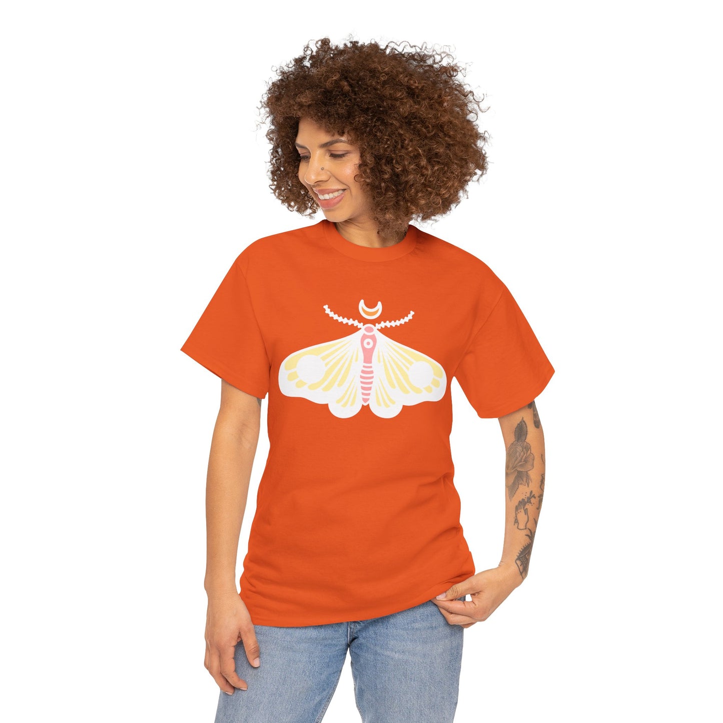 Dreamy Moth Unisex Heavy Cotton Tee - Soft & Stylish