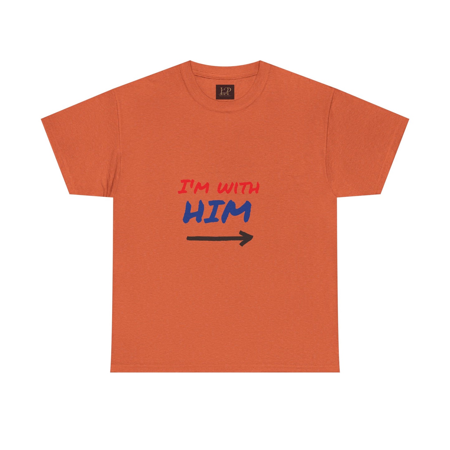I'm With Him Unisex Heavy Cotton Tee - Casual Statement Tee for Any Occasion