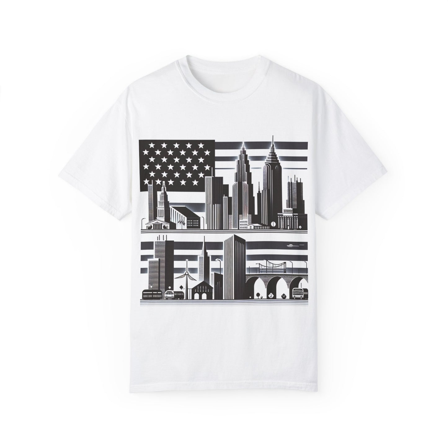 Patriotic Skyline Unisex Garment-Dyed T-Shirt