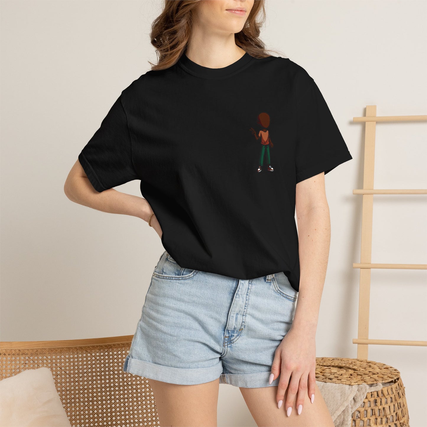 Minimalist Little Boy Graphic T-Shirt — Small Chest Illustration, Casual Kids/Youth Tee