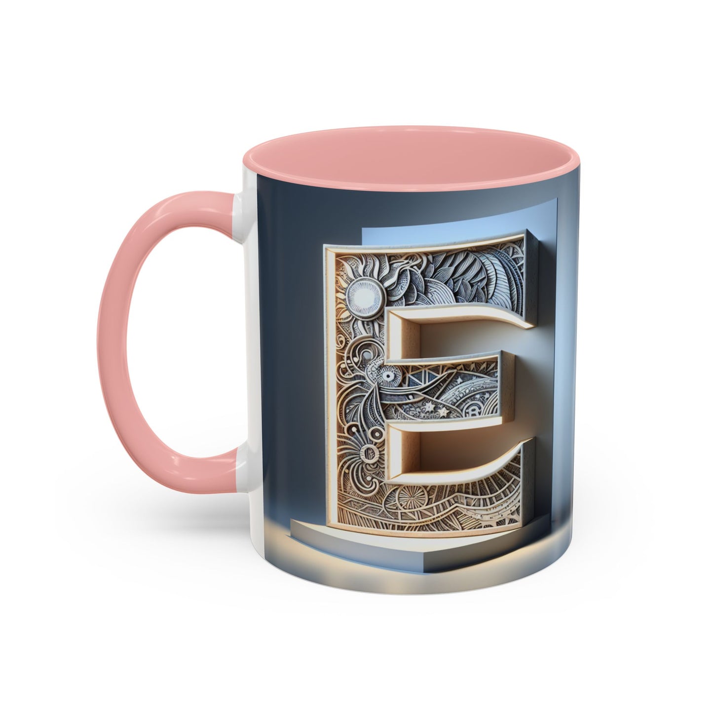 Personalized Elegant Accent Coffee Mug - Unique Monogram Design for Home or Office