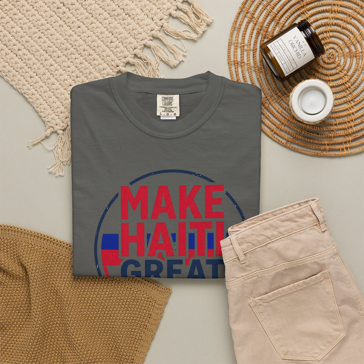 Make Haiti Great Again T-Shirt — Political Slogan Tee with Small Back Graphic