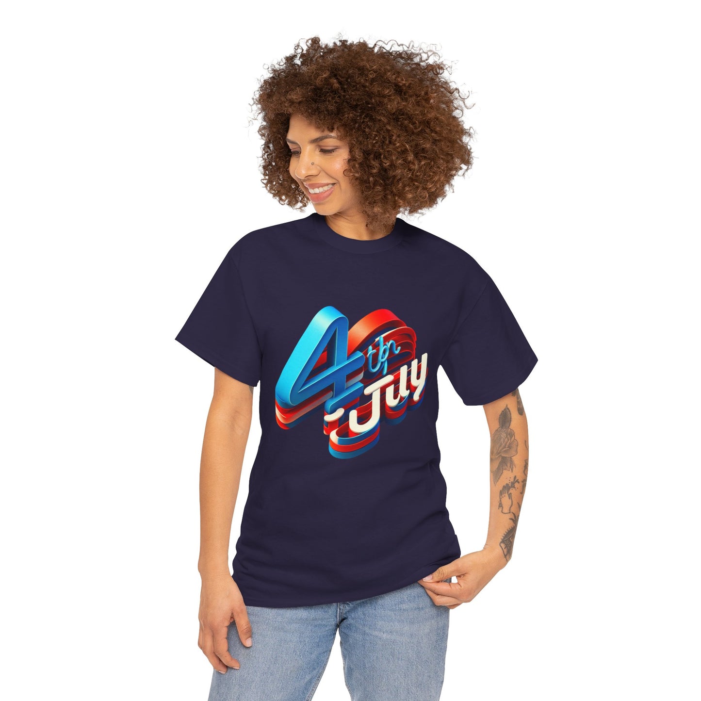 4th of July Unisex Heavy Cotton Tee, Patriotic Shirt, Independence Day Apparel, Summer Event T-Shirt, Casual Graphic Tee