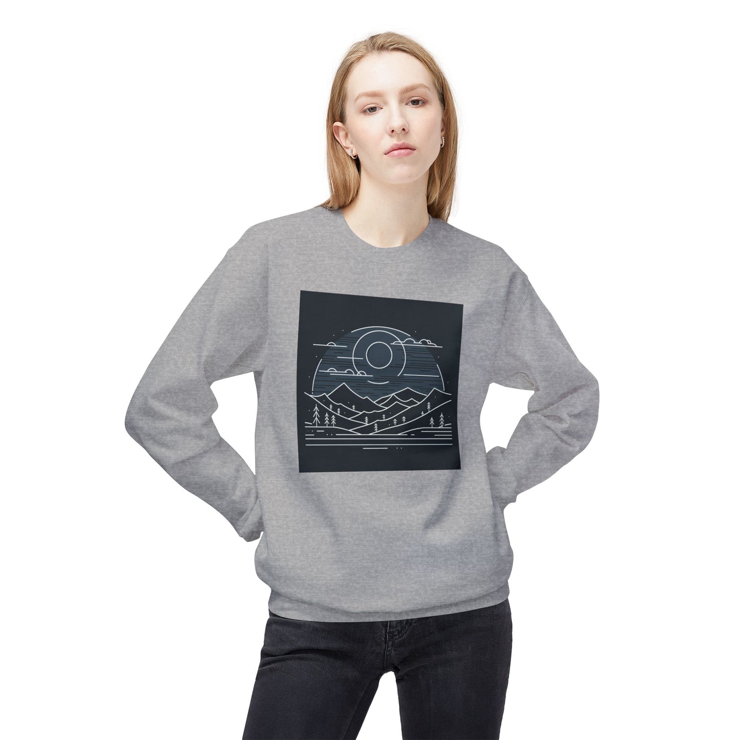 Adventure Awaits Fleece Crewneck Sweatshirt - Perfect for Nature Lovers