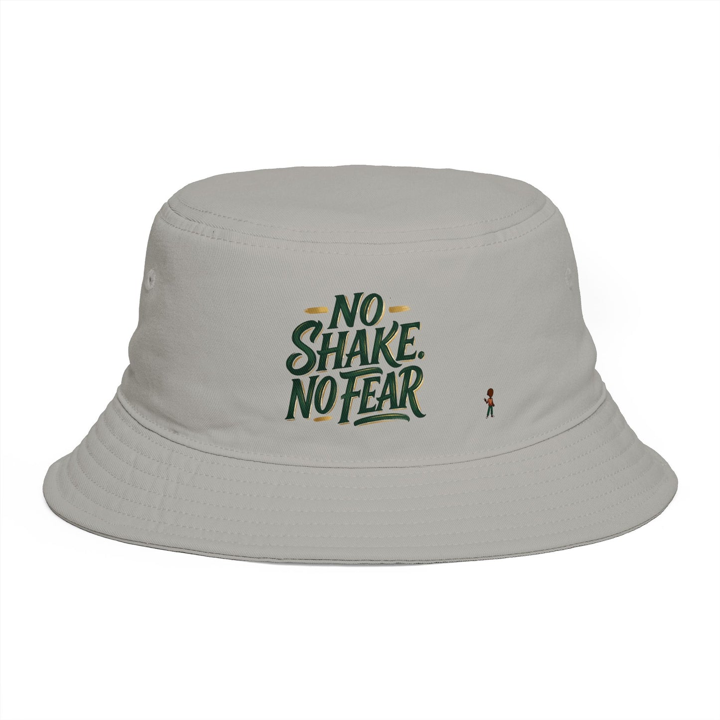 No Shake No Fear Bucket Hat — Retro Motivational Outdoor Bucket Hat