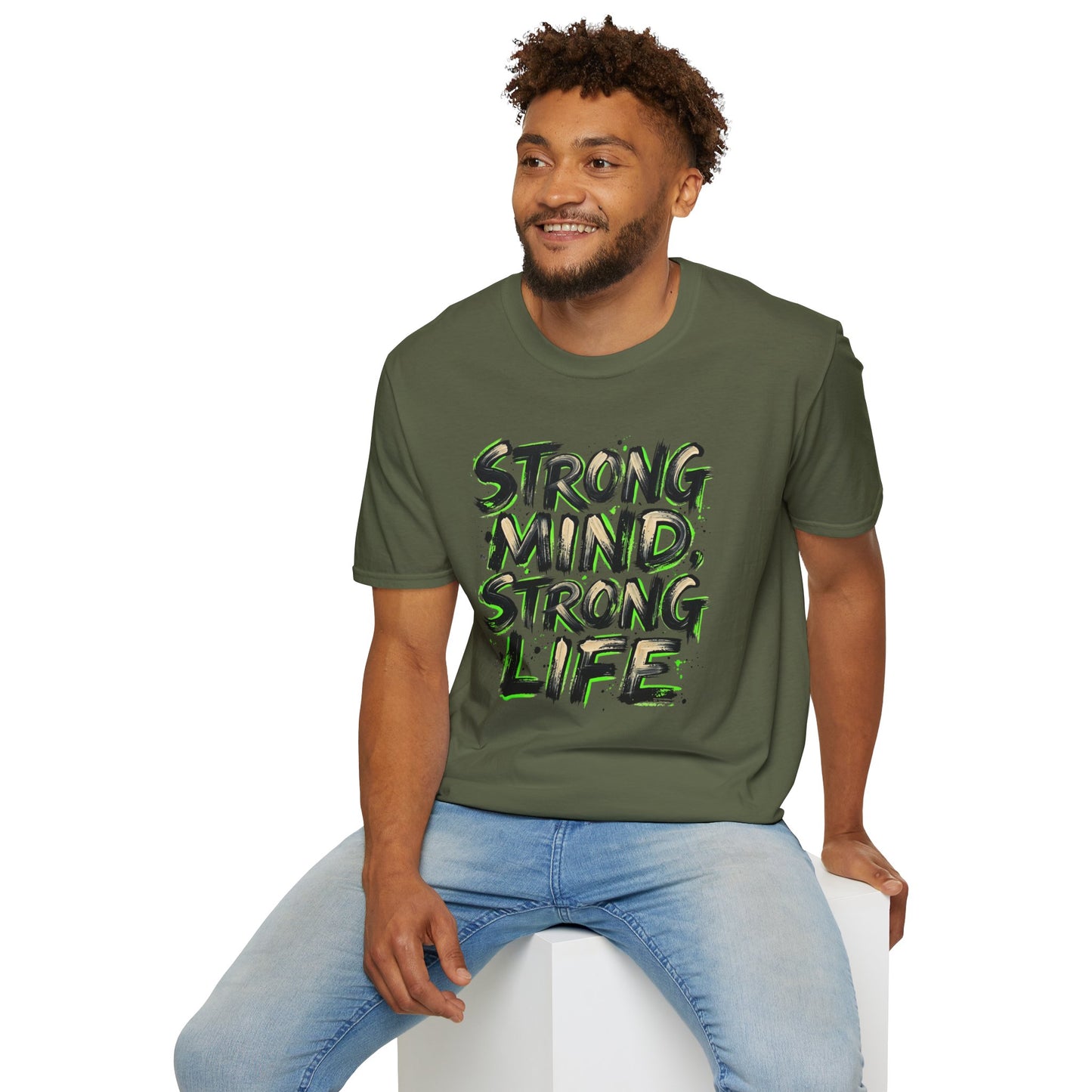 T-Shirt — "Strong Mind, Strong Life" Motivational Graphic Tee