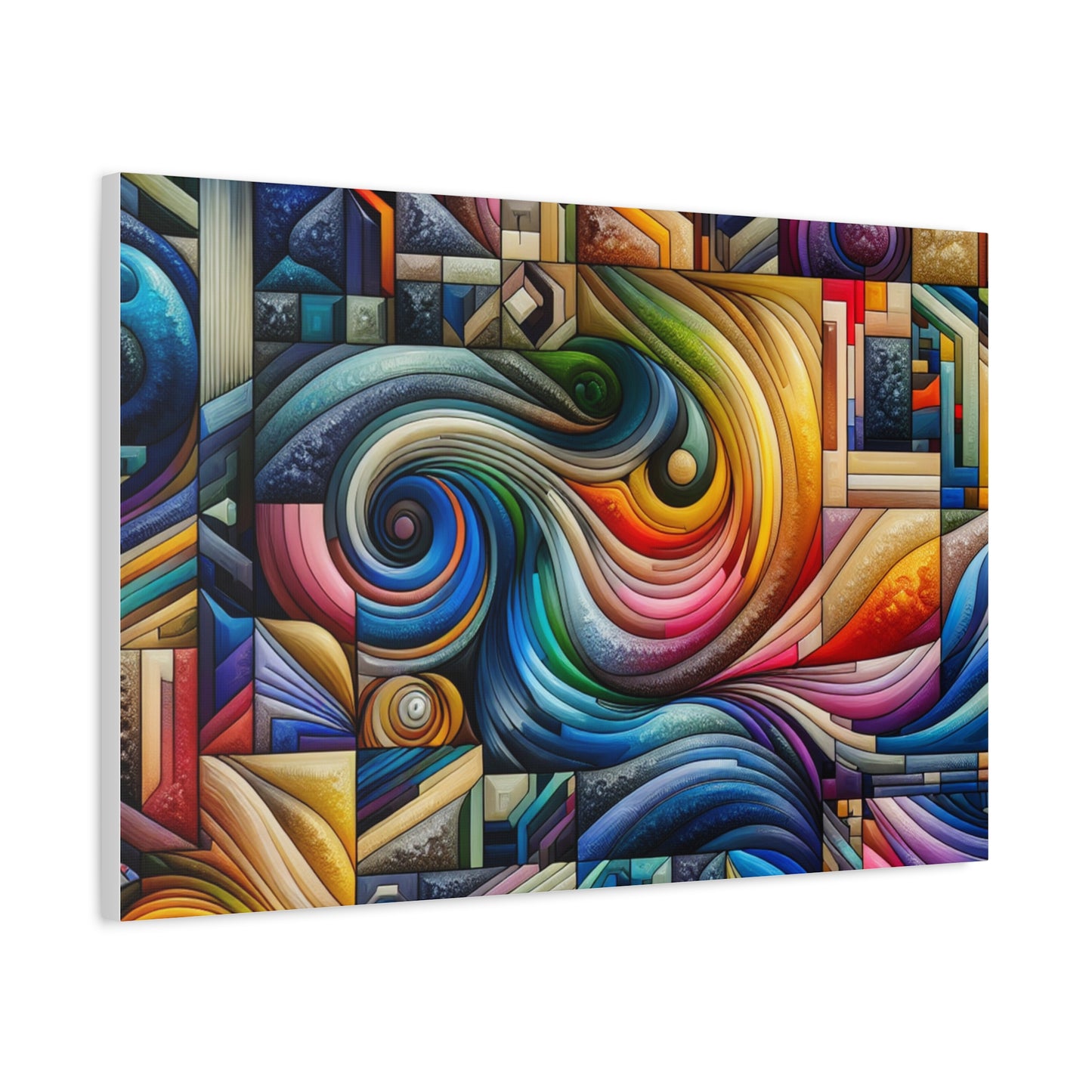 Vibrant Abstract Swirl Matte Canvas Art - Colorful Home Decor