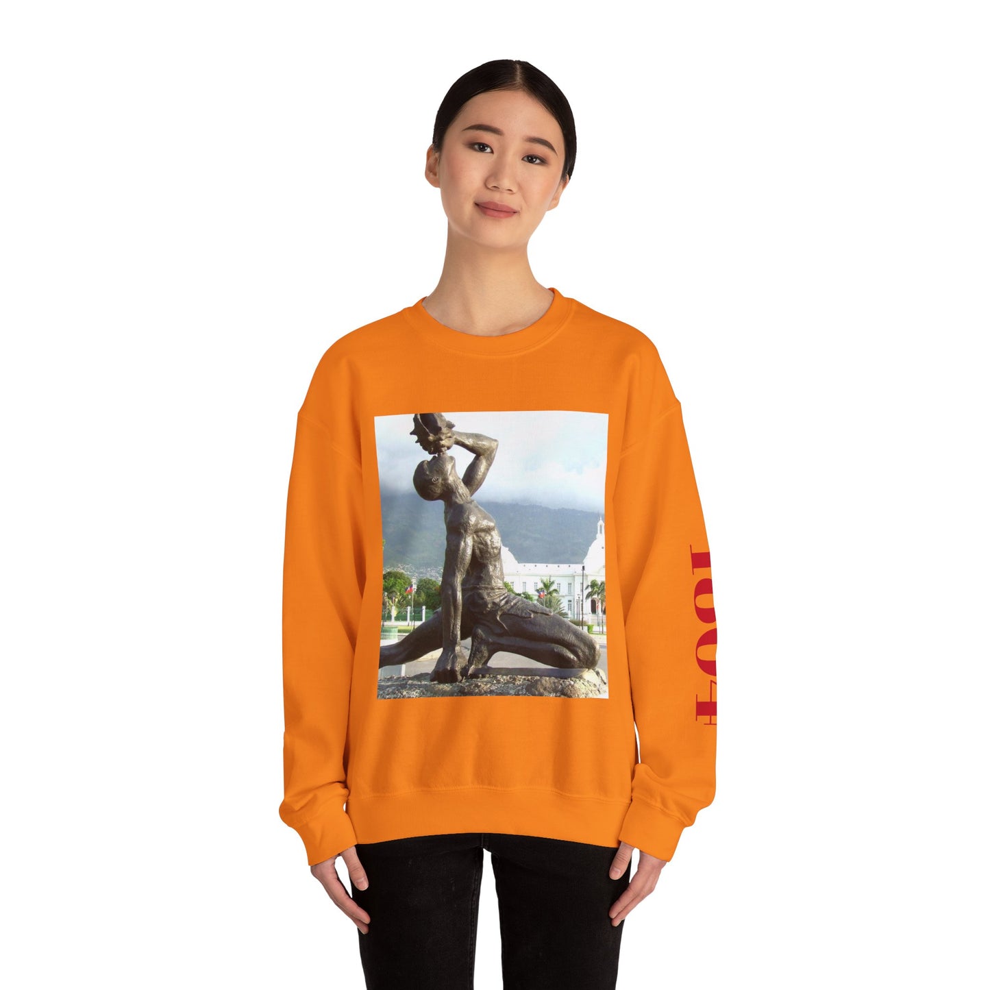 Artistic Unisex Crewneck Sweatshirt with Statue Design