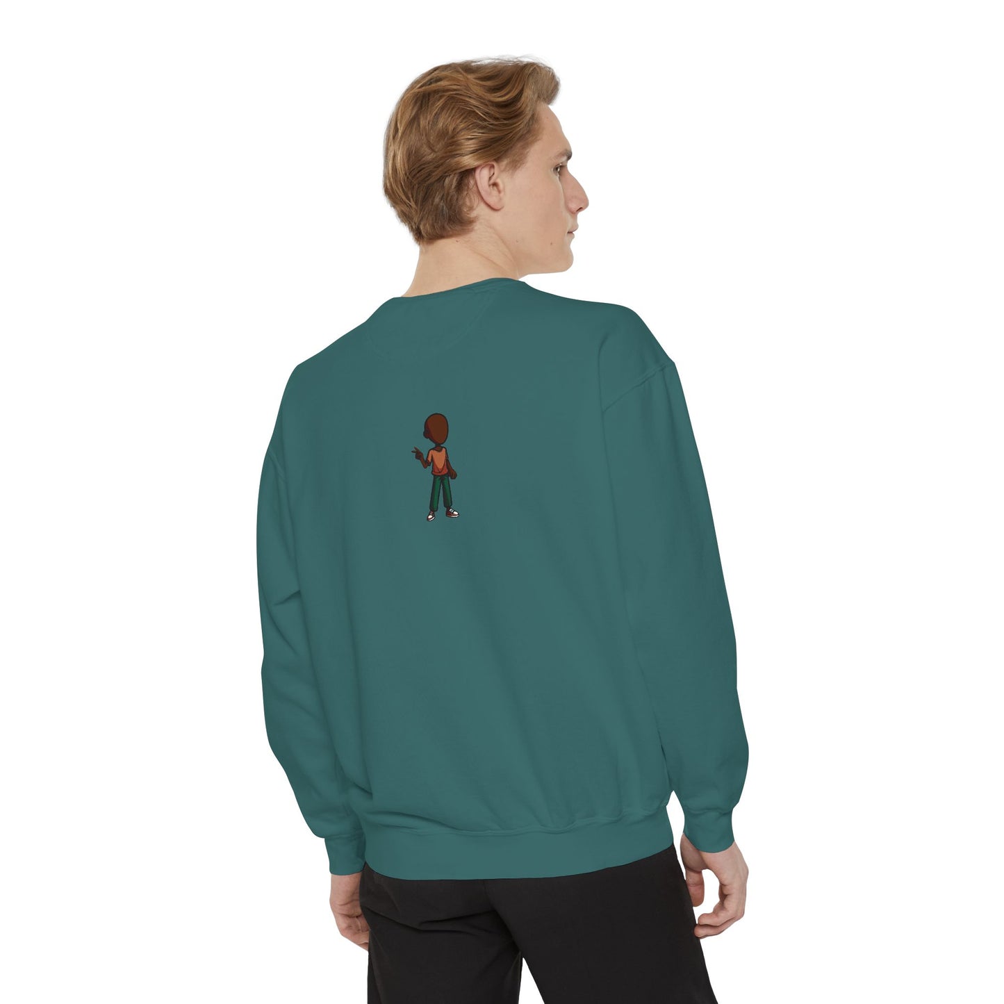The Unflappable Man Sweatshirt — Retro Badge Graphic Crewneck